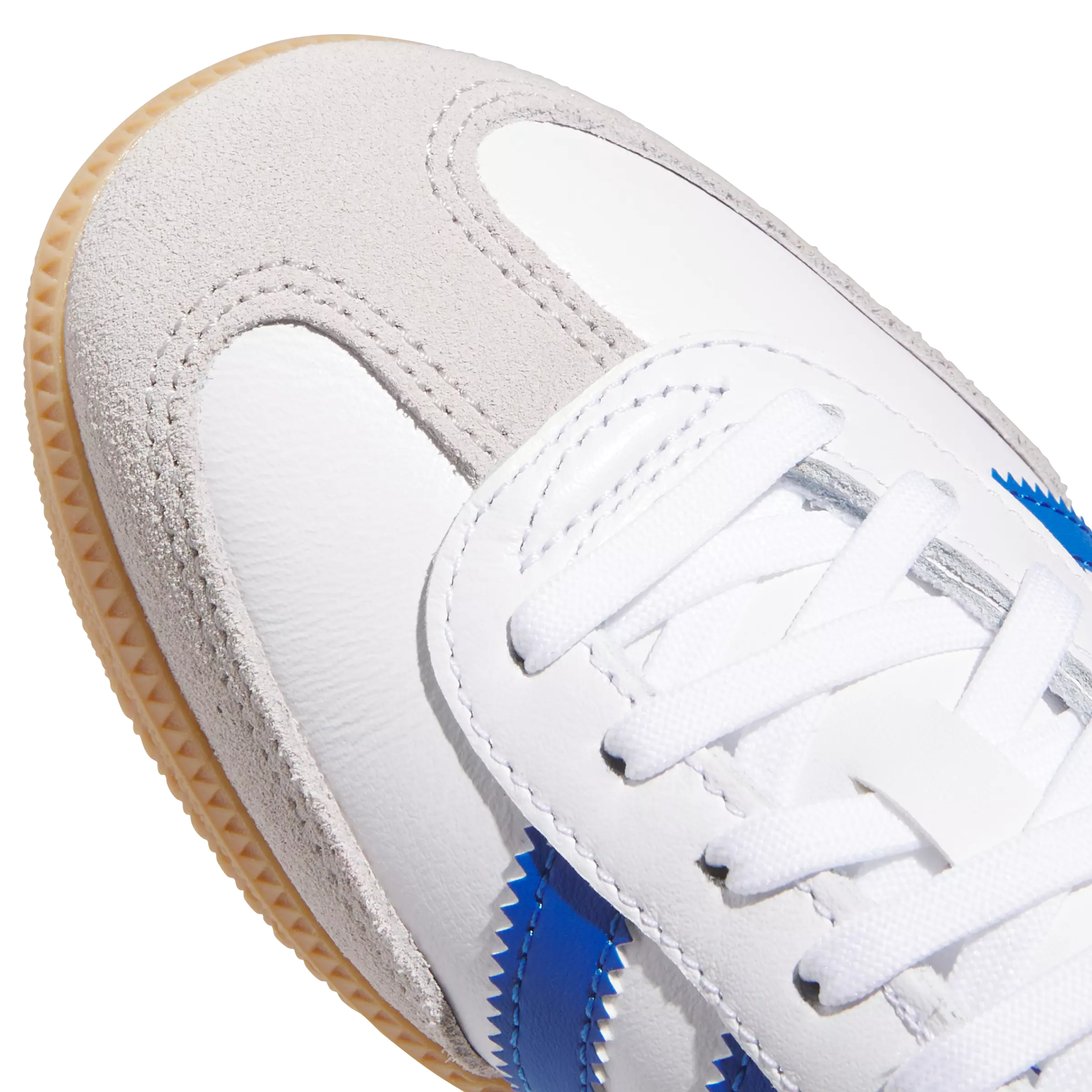 adidas Originals Samba OG "Ftwr White/Blue/Gum" Preschool Boys' Shoe - WHITE/BLUE