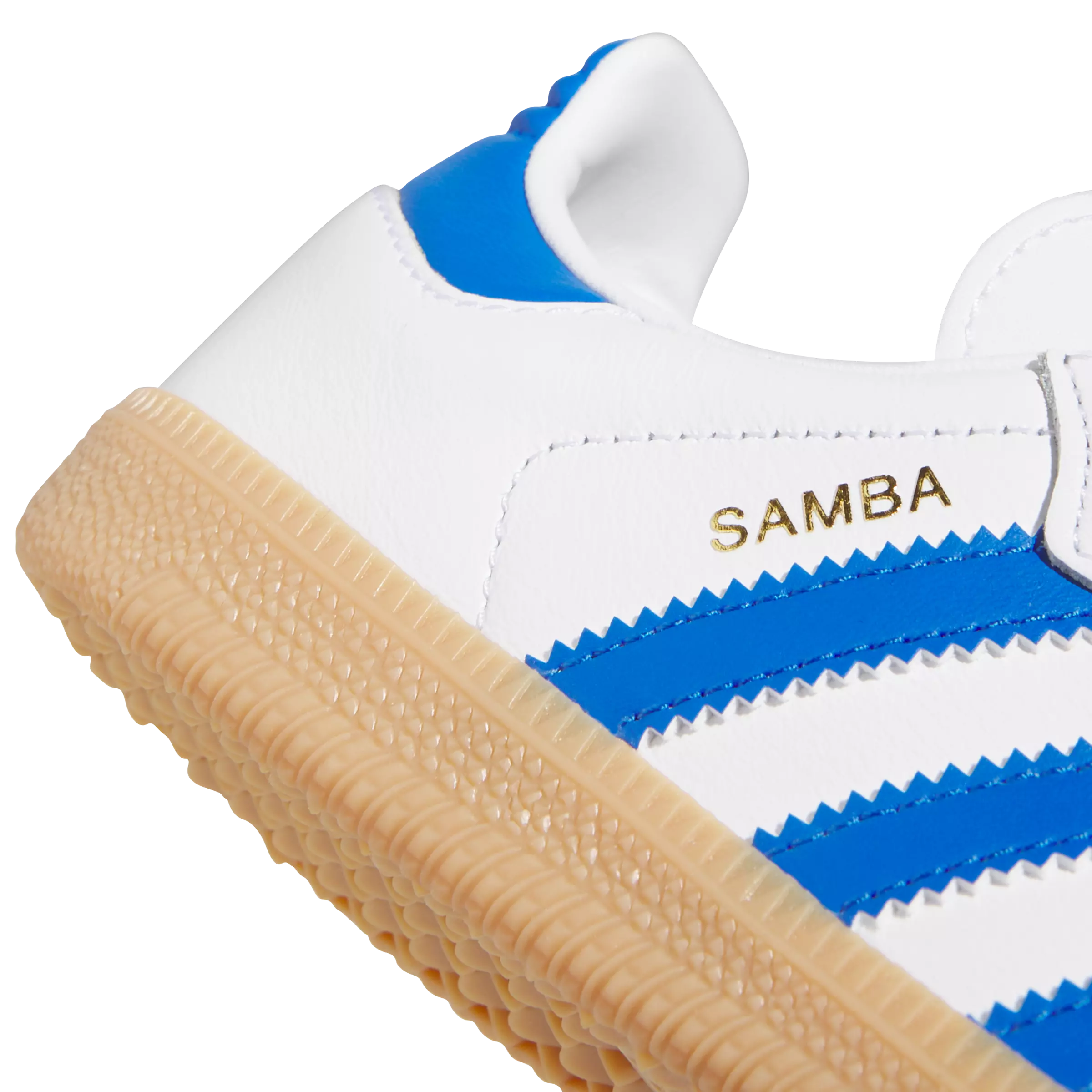 adidas Originals Samba OG "Ftwr White/Blue/Gum" Preschool Boys' Shoe - WHITE/BLUE