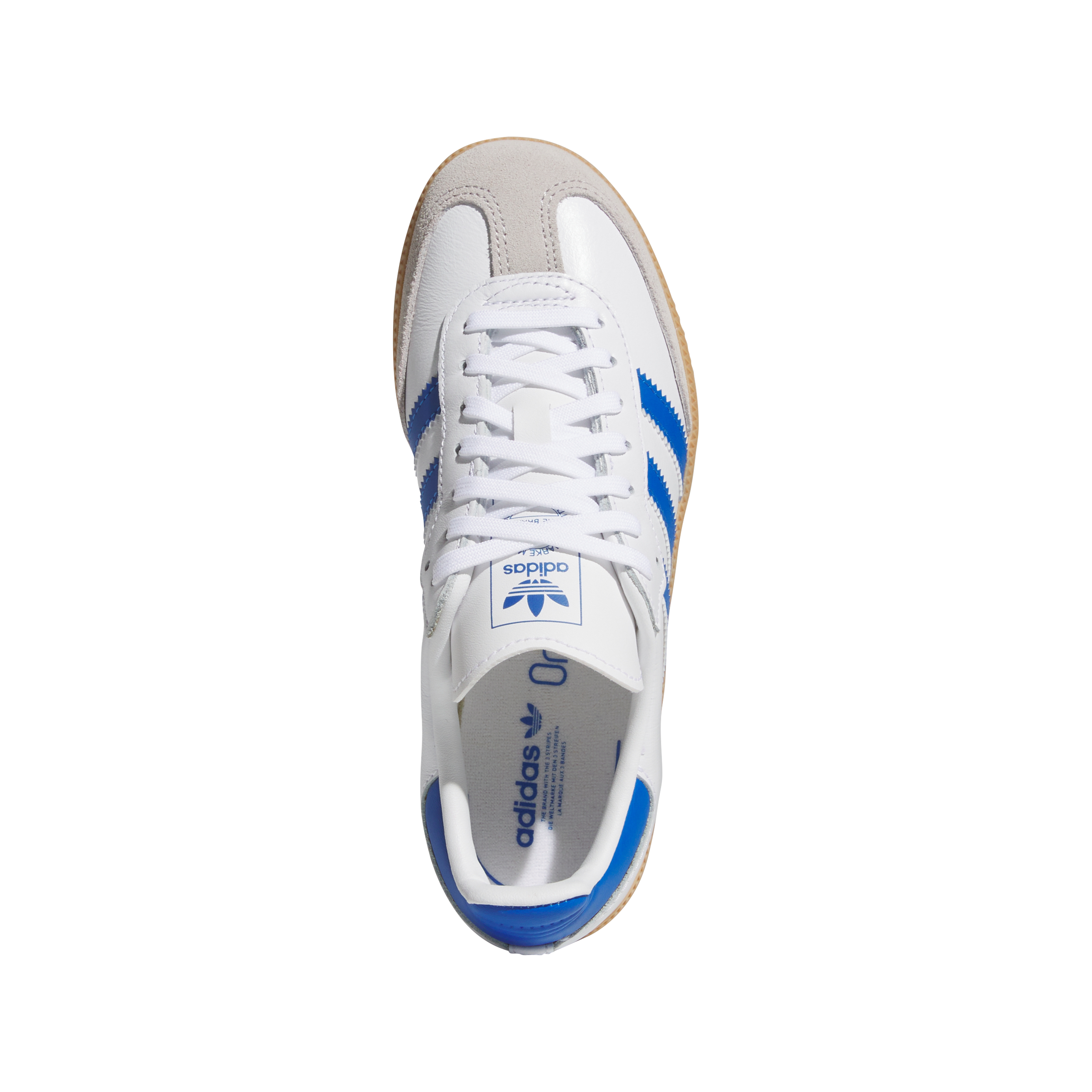 adidas Originals Samba OG Preschool Boys' "Ftwr White/Blue/Gum" Shoe