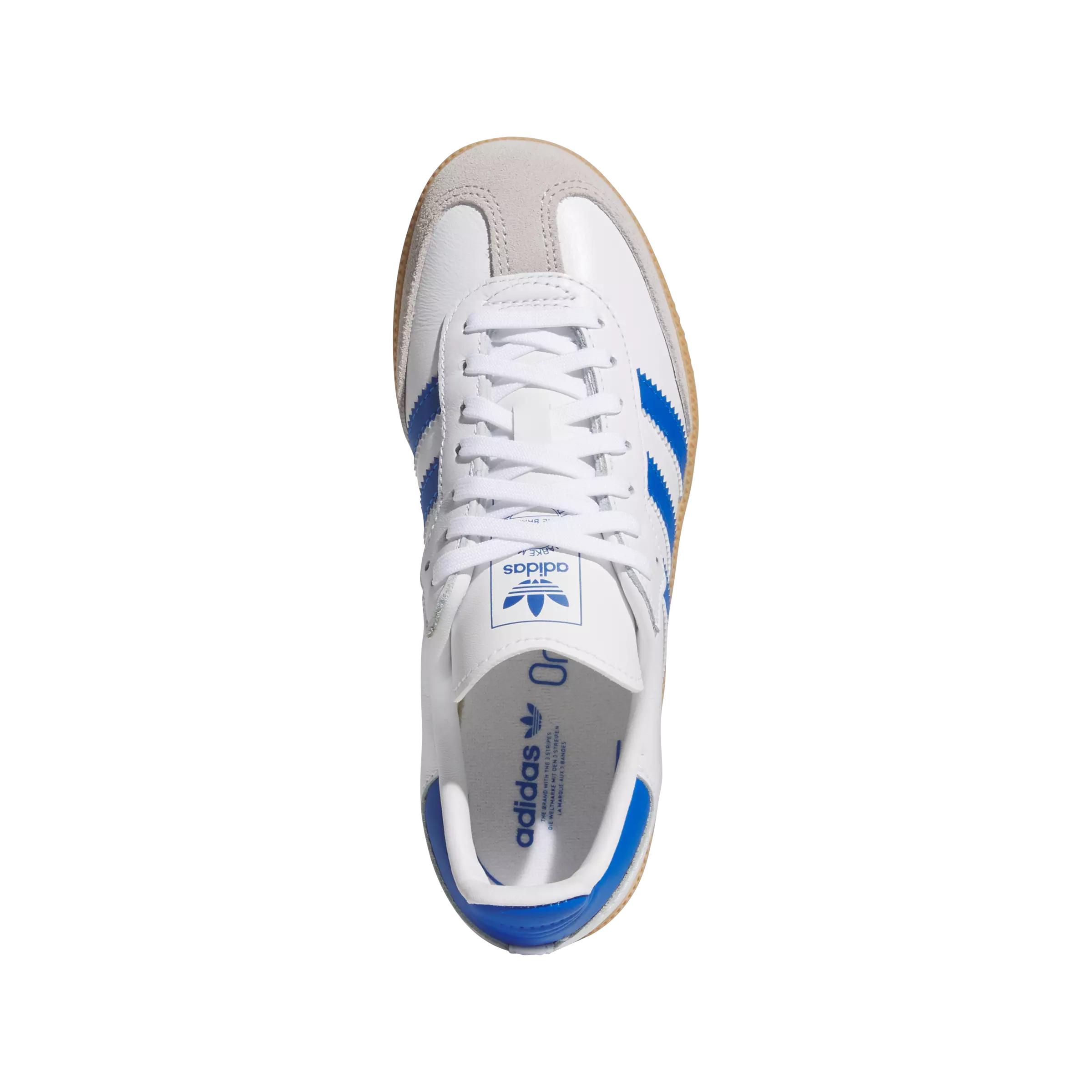 adidas Originals Samba OG "Ftwr White/Blue/Gum" Preschool Boys' Shoe - WHITE/BLUE
