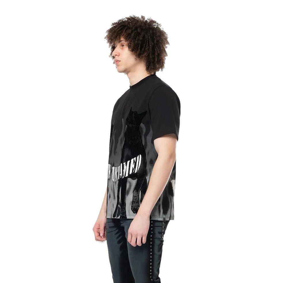 Smoke Rise Men's Doberman Flocked 2 Tee - BLACK Thumbnail View 3