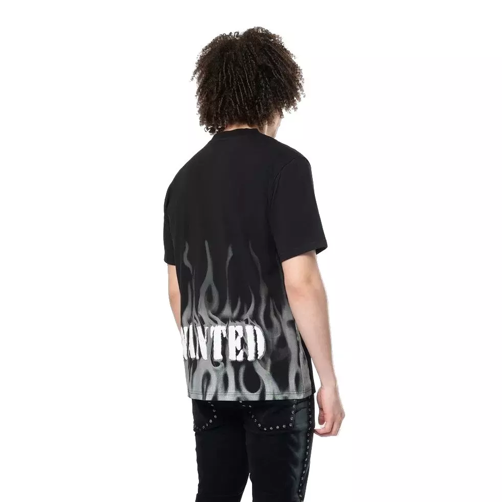 Smoke Rise Men's Doberman Flocked 2 Tee - BLACK