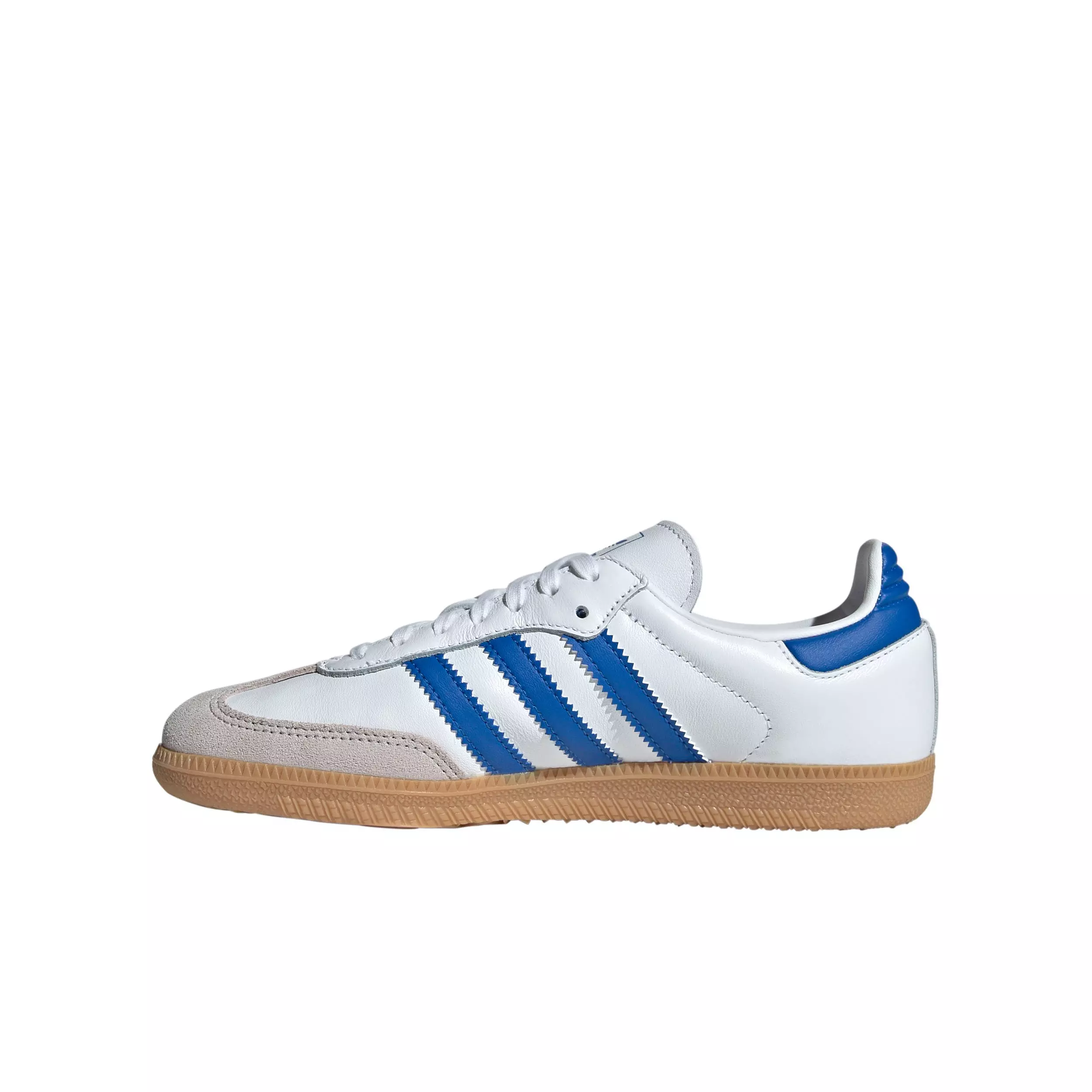adidas Originals Samba OG "Ftwr White/Blue/Gum" Grade School Boys' Shoe - WHITE/BLUE