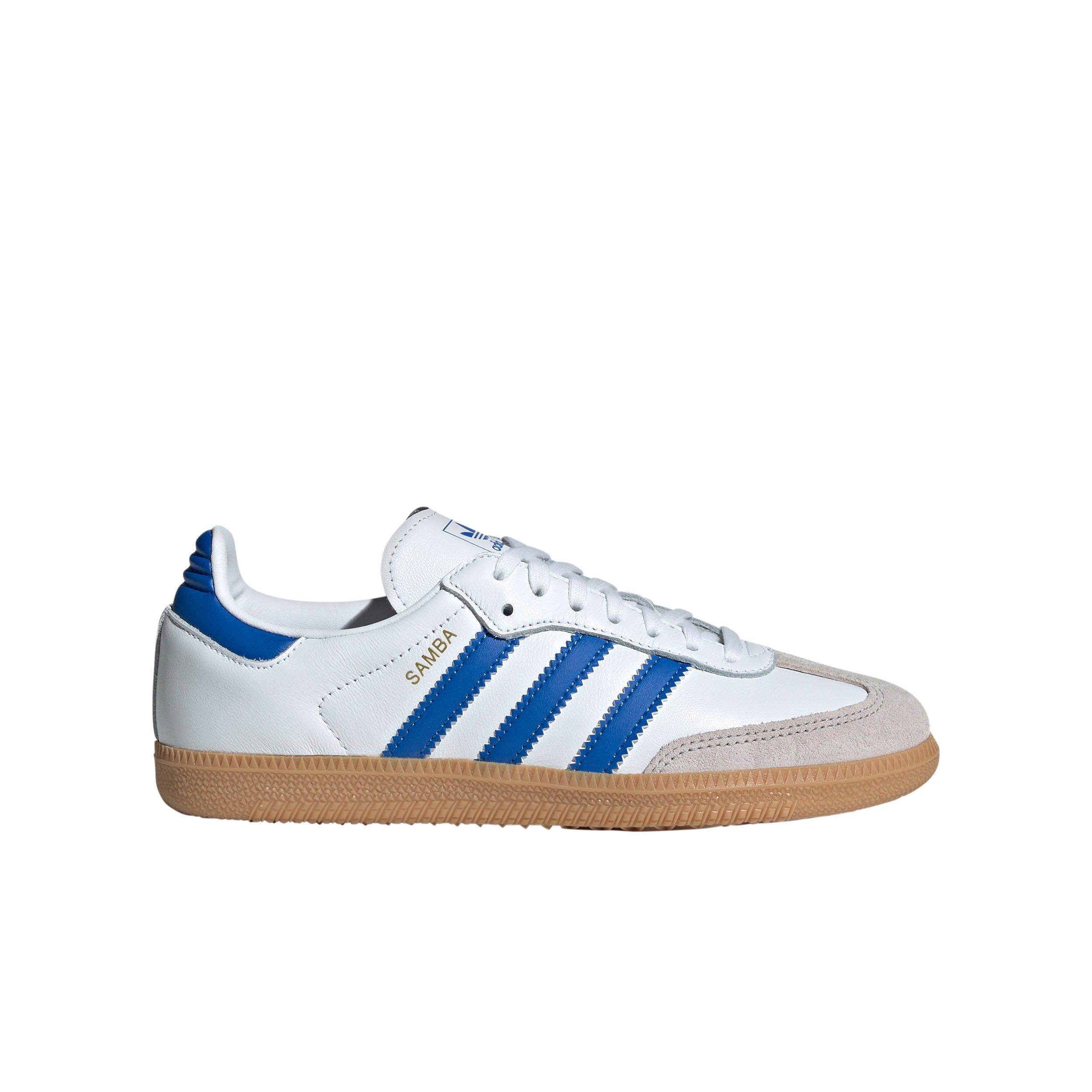 adidas Originals Samba OG "Ftwr White/Blue/Gum" Grade School Boys' Shoe