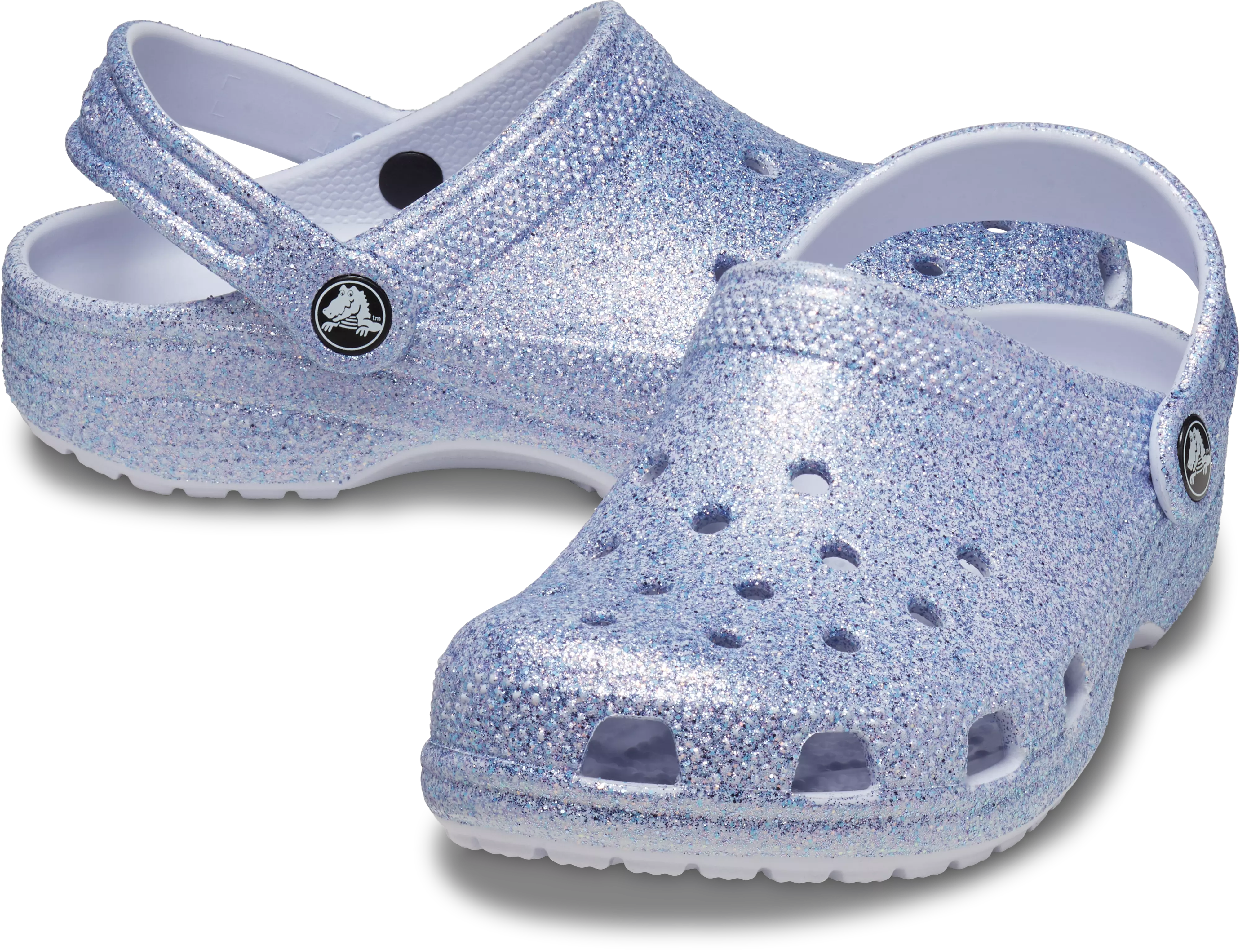 Crocs Classic "Purple Glitter" Preschool Girls' Clog - PURPLE