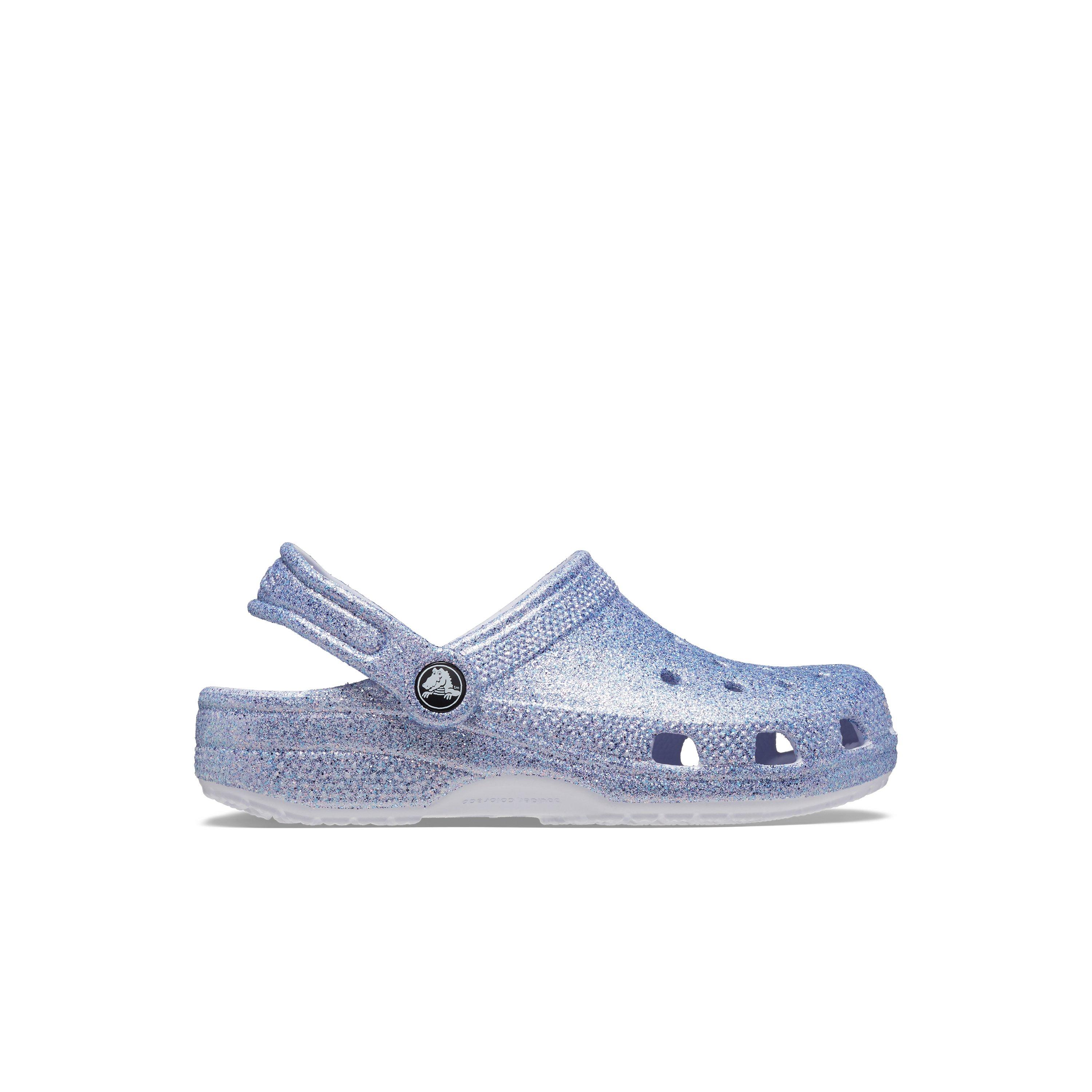 Crocs Classic "Purple Glitter" Preschool Girls' Clog - PURPLE