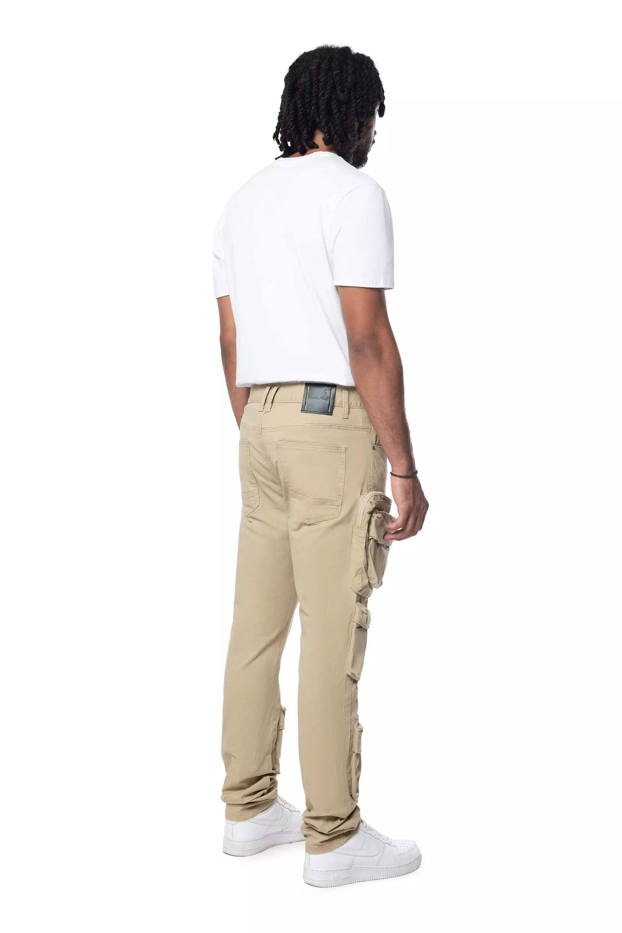 Smoke Rise Men's Slim Fit Twill Cargo Pants - Khaki