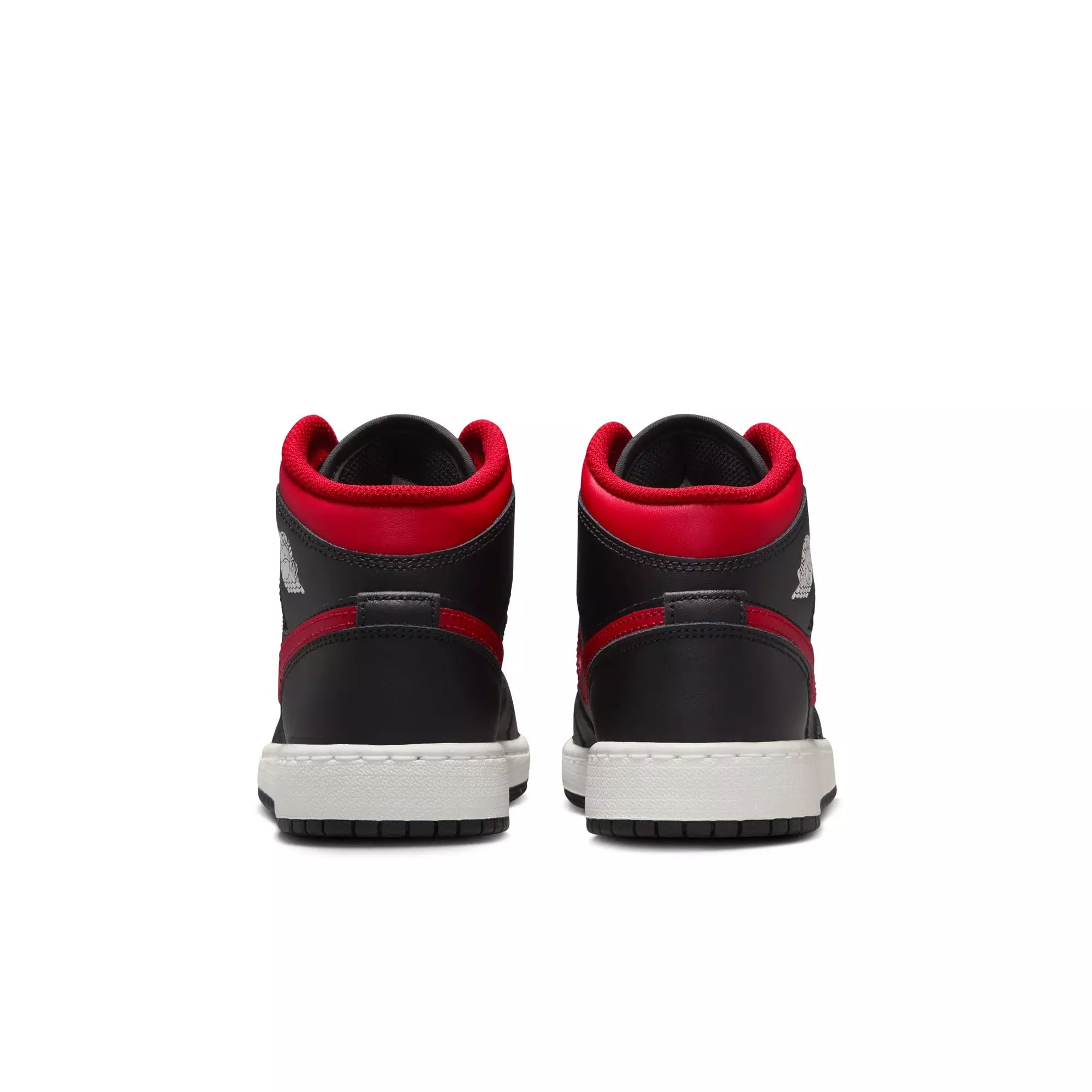 Jordan 1 Mid "Black/Varsity Red/Summit White" Grade School Boys' Shoe - BLACK/RED