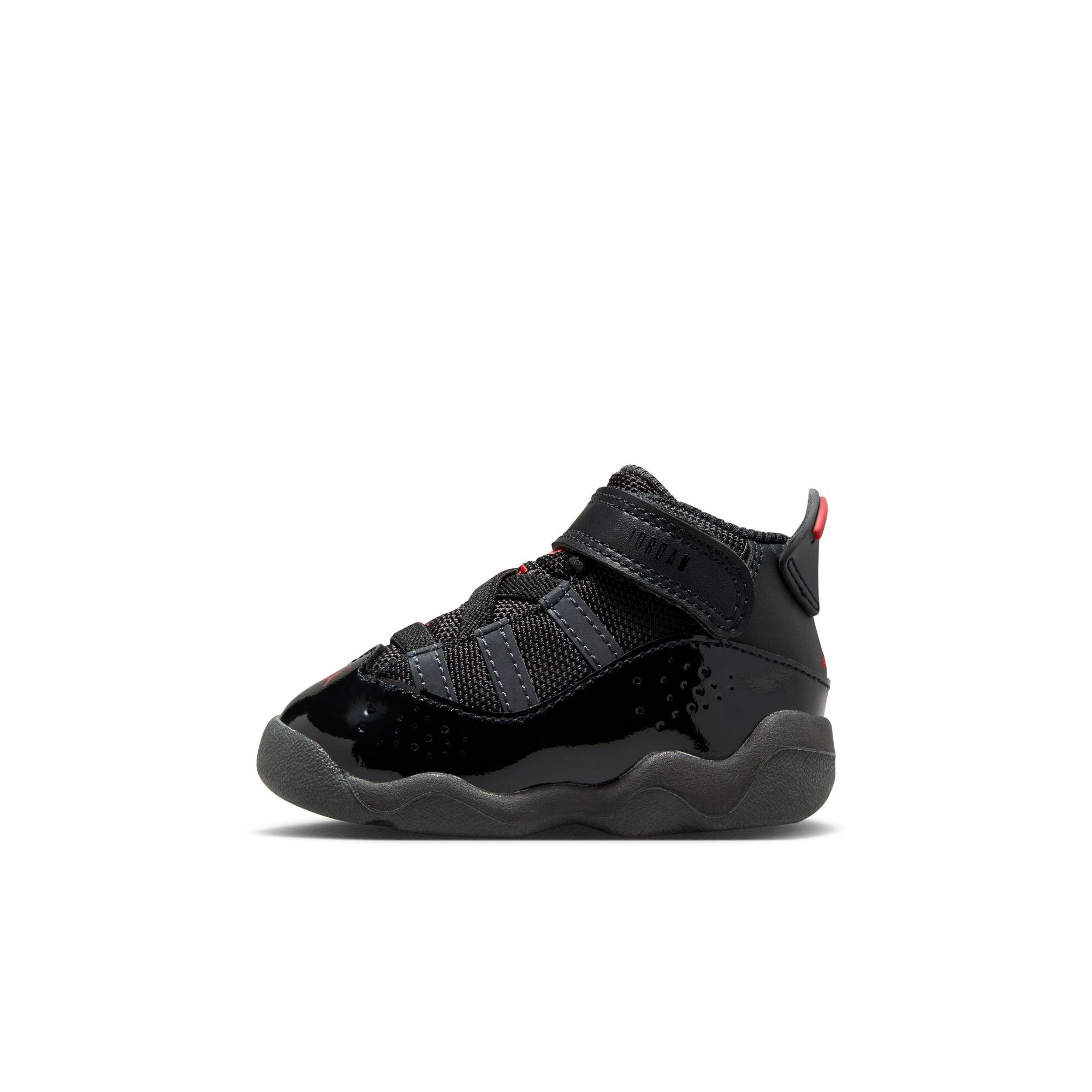 Jordan 6 Rings Toddler Boys' "Black/Fire Red/Anthracite" Shoe