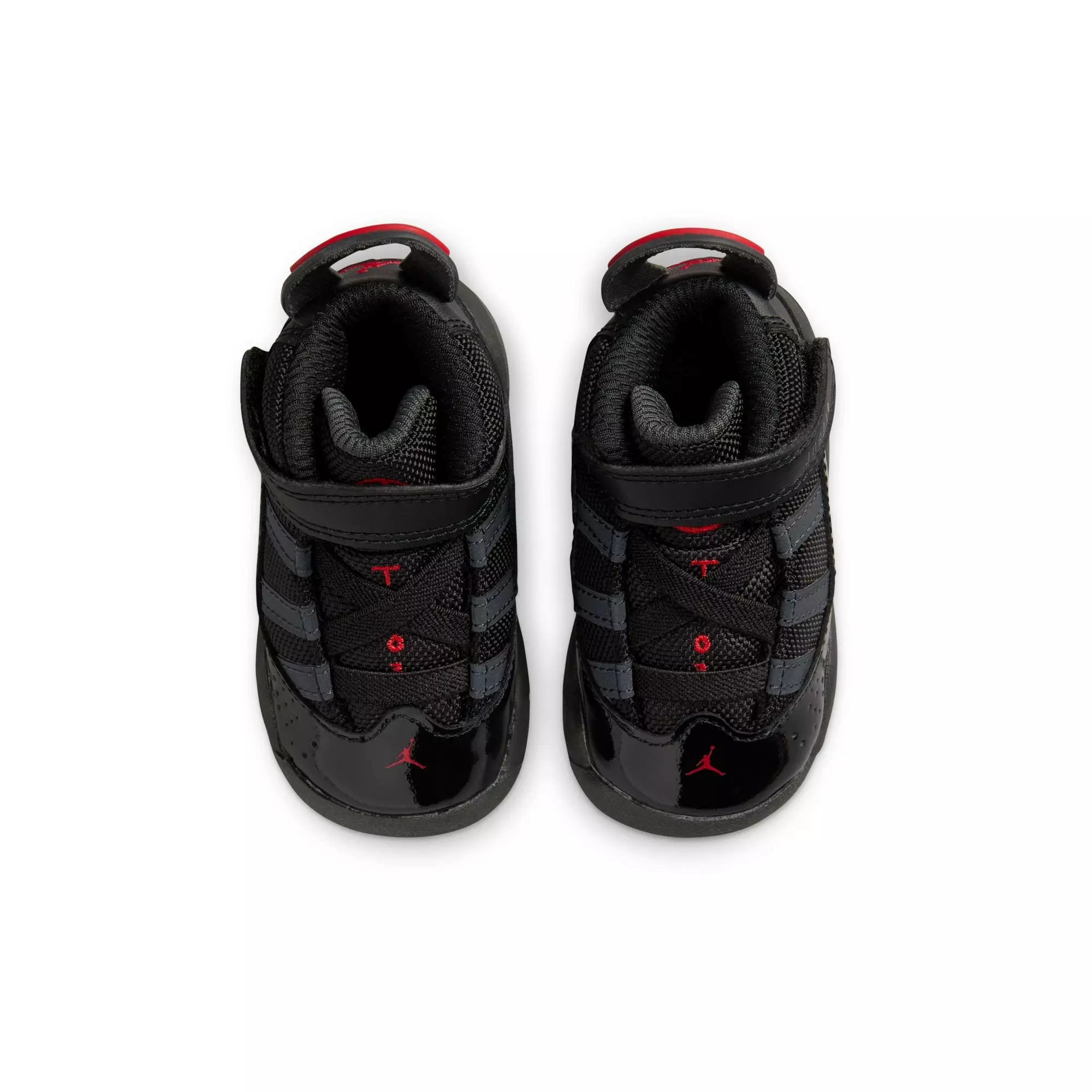 Jordan 6 Rings "Black/Fire Red/Anthracite" Toddler Boys' Shoe - BLACK/RED