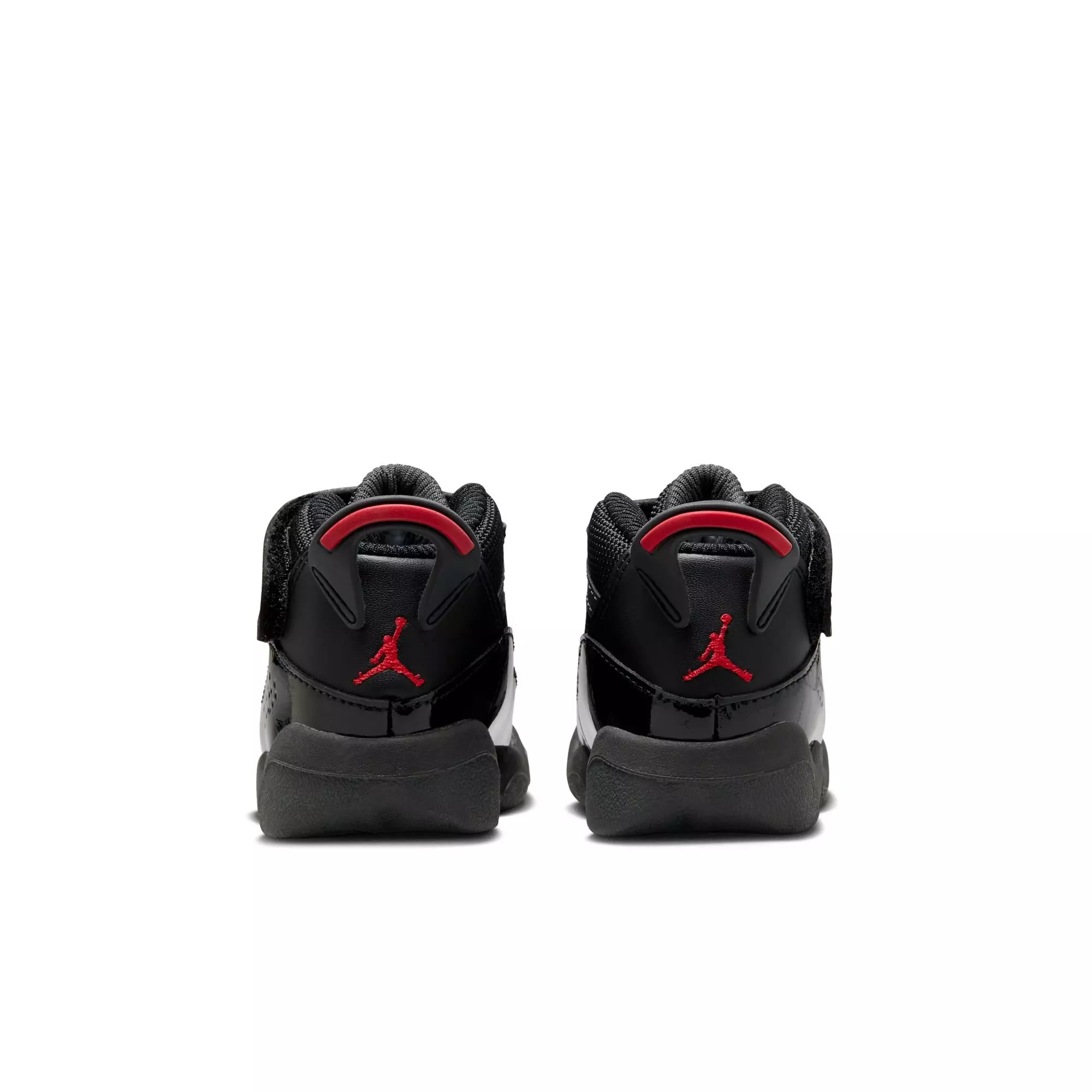 Jordan 6 Rings "Black/Fire Red/Anthracite" Toddler Boys' Shoe - BLACK/RED