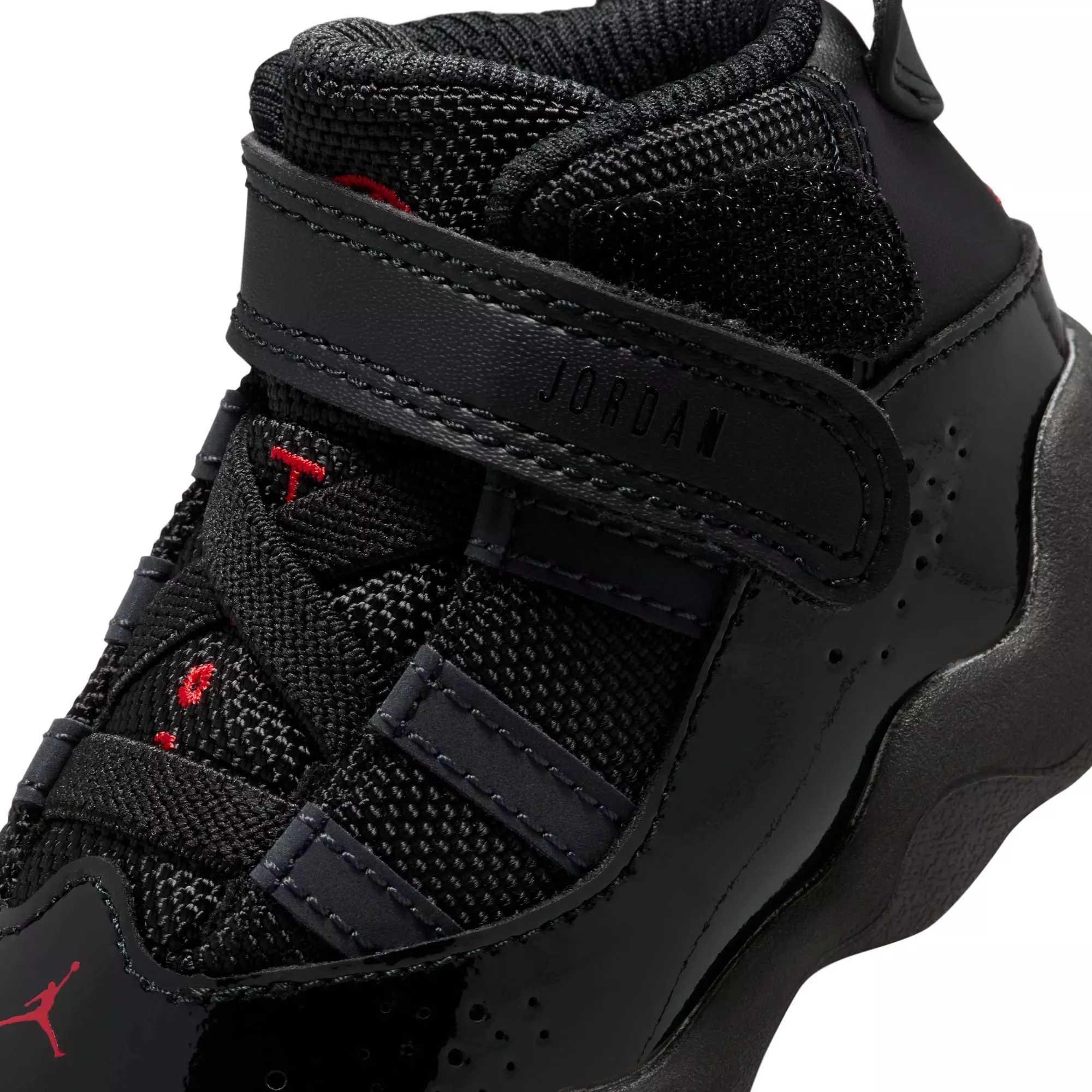 Jordan 6 Rings "Black/Fire Red/Anthracite" Toddler Boys' Shoe - BLACK/RED