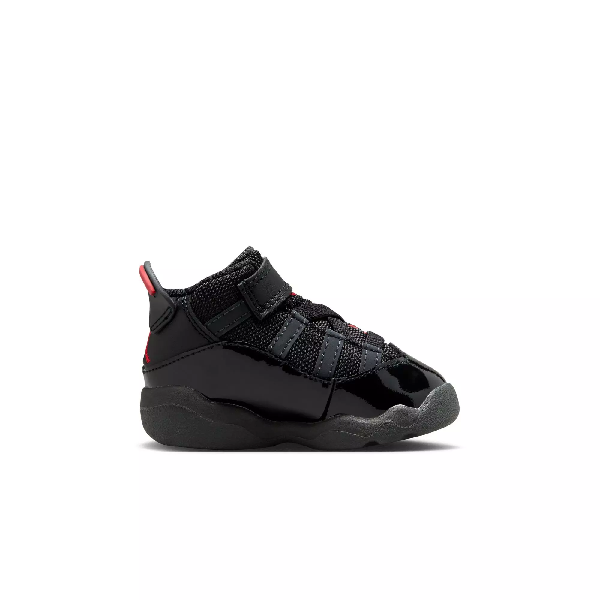 Jordan 6 Rings "Black/Fire Red/Anthracite" Toddler Boys' Shoe - BLACK/RED