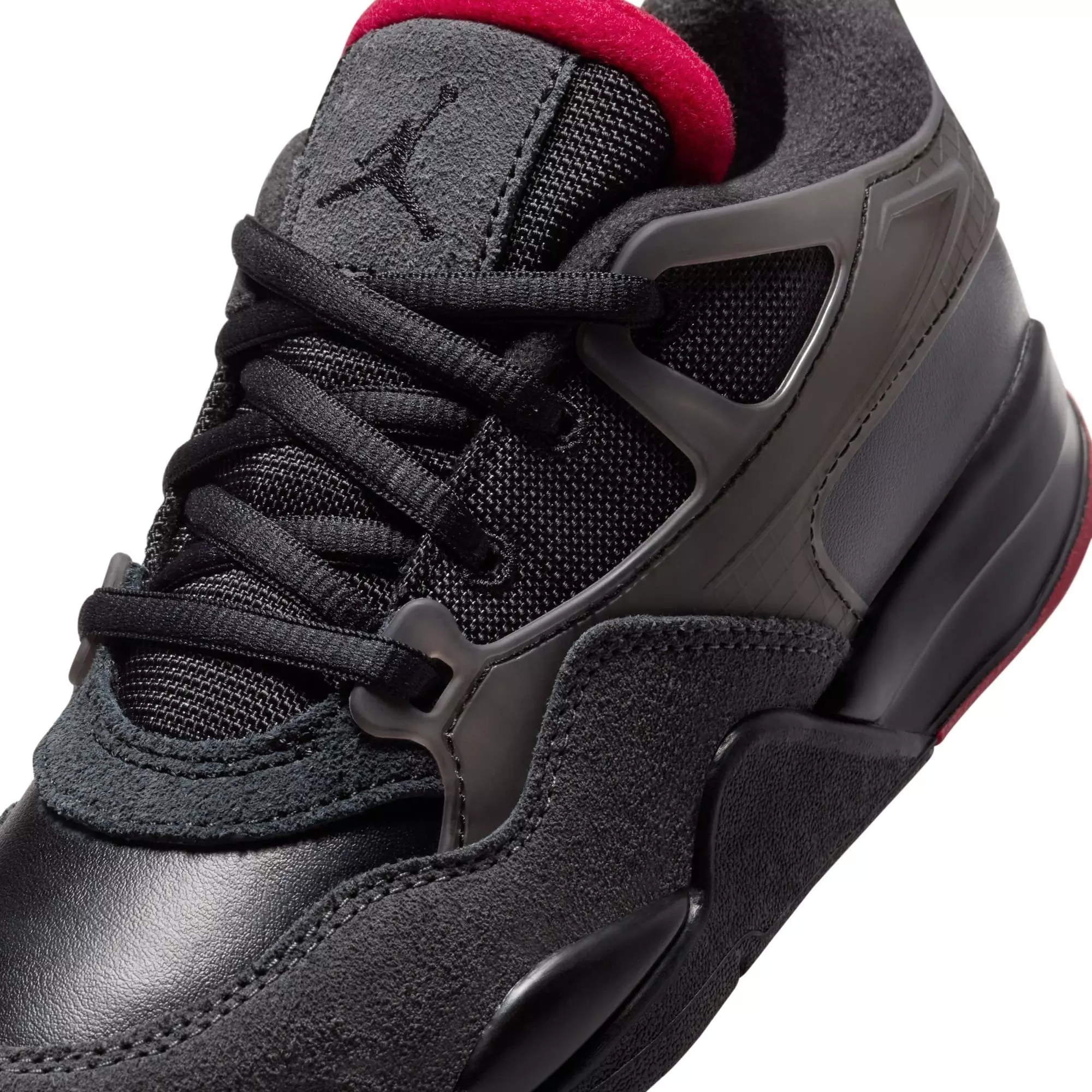 Jordan 4 RM "Black/Varsity Red/Anthracite" Preschool Boys' Shoe - BLACK/RED/WHITE