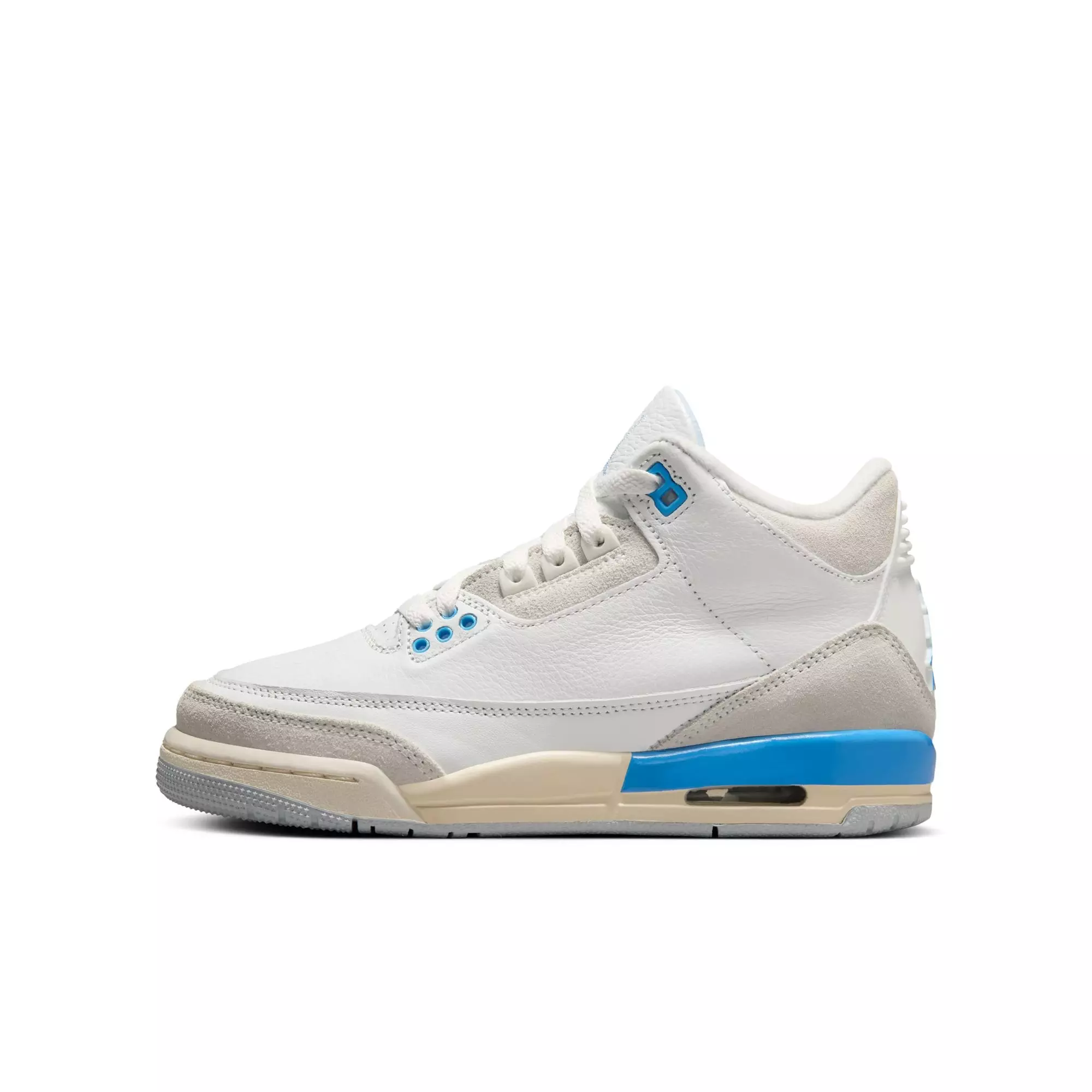 Jordan 3 Retro "Lucky Shorts" Grade School Kids' Shoe - SUMMIT WHITE/HYDROGEN BLUE/LEGEND BLUE