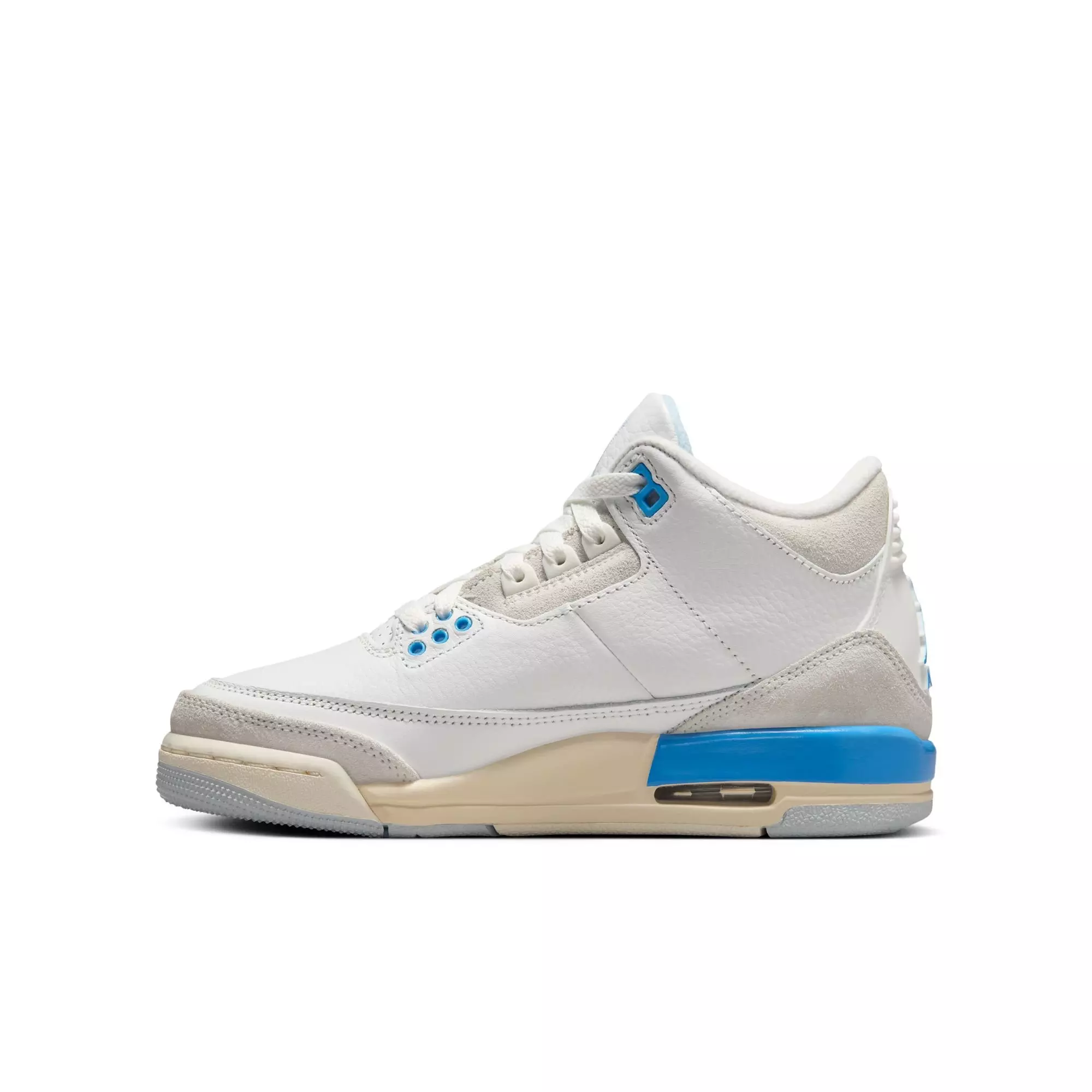 Jordan 3 Retro "Lucky Shorts" Grade School Kids' Shoe - SUMMIT WHITE/HYDROGEN BLUE/LEGEND BLUE