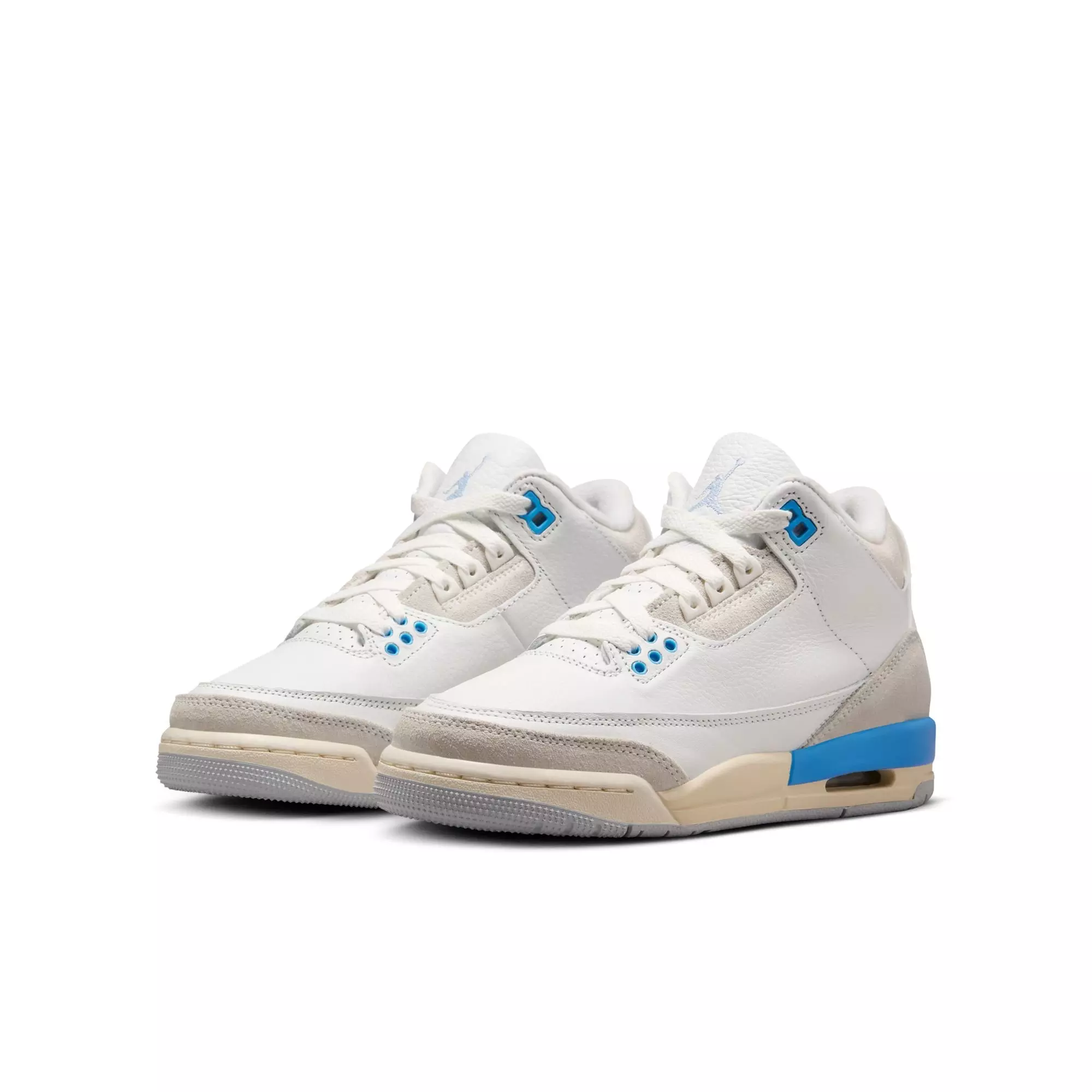 Jordan 3 Retro "Lucky Shorts" Grade School Kids' Shoe - SUMMIT WHITE/HYDROGEN BLUE/LEGEND BLUE