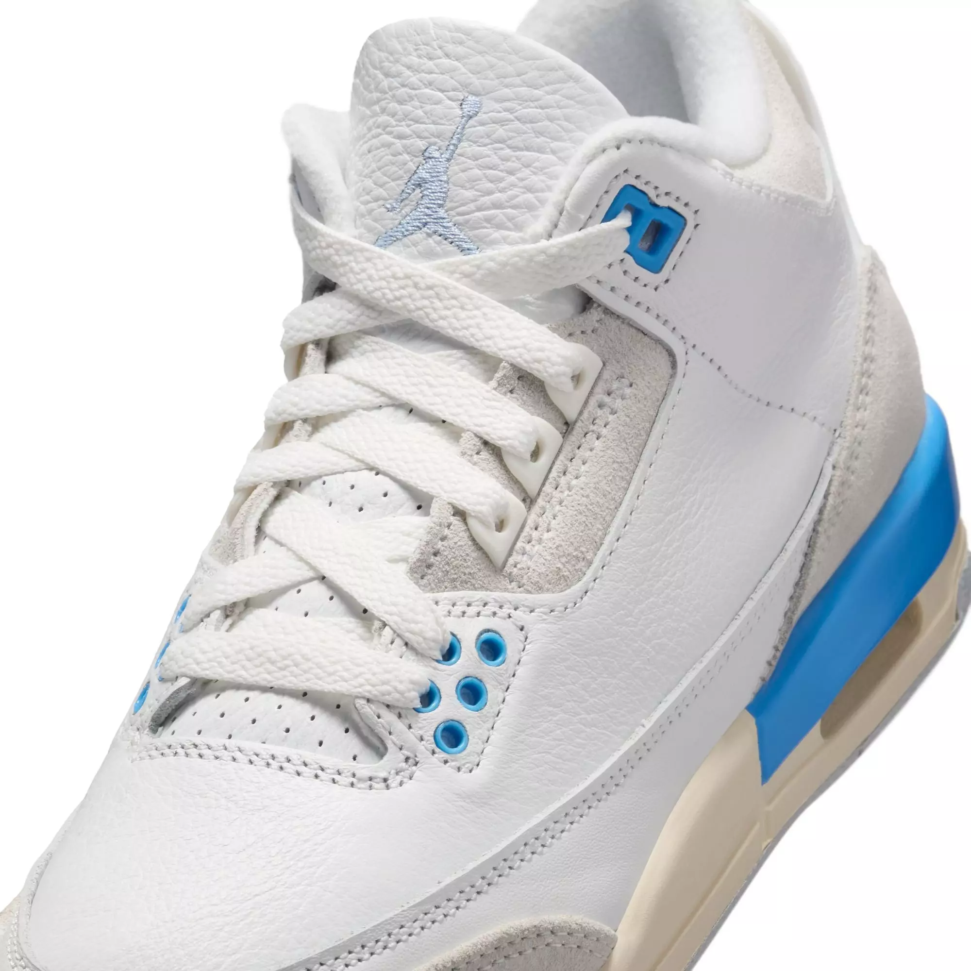 Jordan 3 Retro "Lucky Shorts" Grade School Kids' Shoe - SUMMIT WHITE/HYDROGEN BLUE/LEGEND BLUE