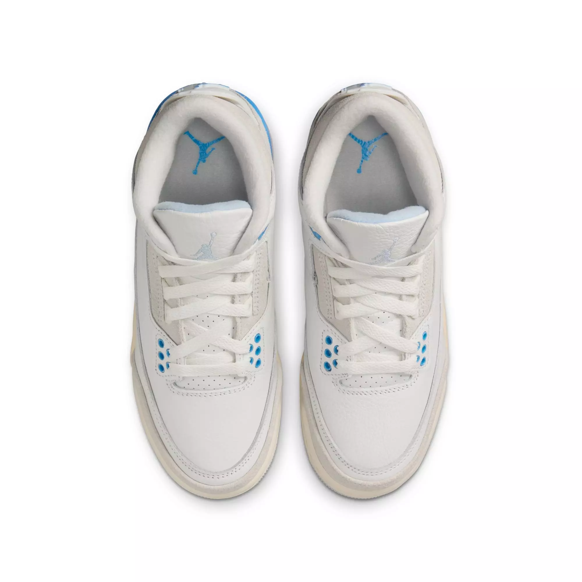 Jordan 3 Retro "Lucky Shorts" Grade School Kids' Shoe - SUMMIT WHITE/HYDROGEN BLUE/LEGEND BLUE