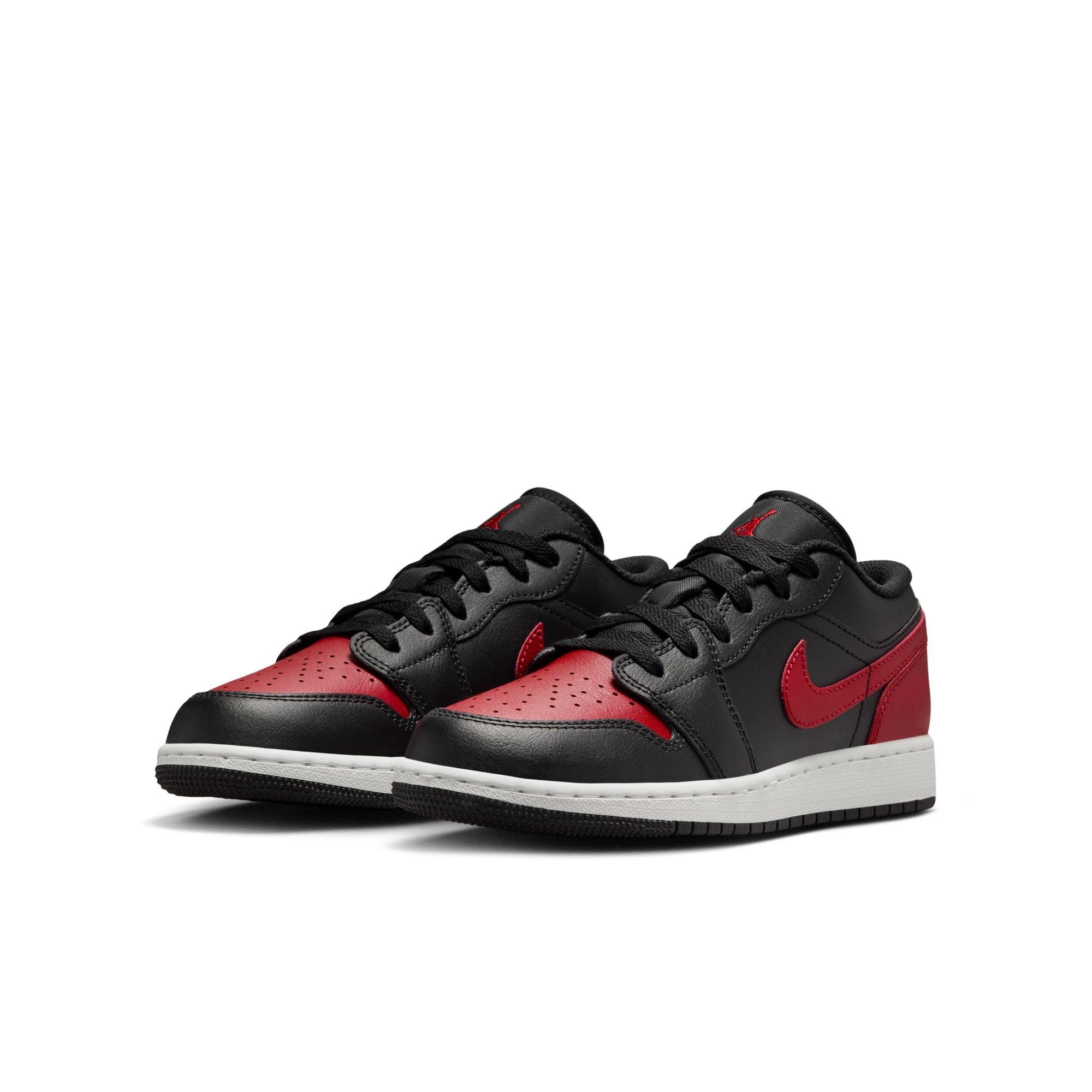 Jordan 1 Low "Black/Varsity Red/Summit White" Grade School Boys' Shoe - BLACK/RED Thumbnail View 5