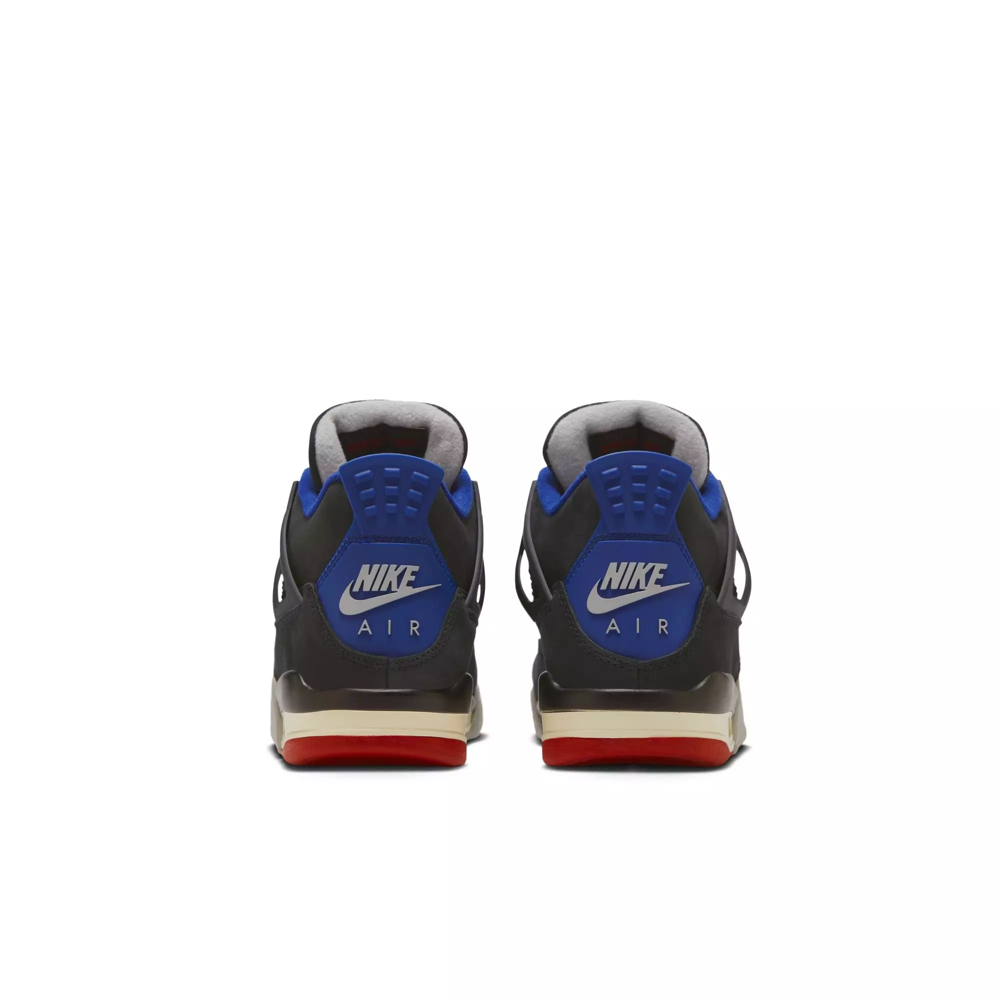 Jordan 4 Retro "Rare Air" Grade School Kids' Shoe - BLACK/FIRE RED/DEEP ROYAL BLUE