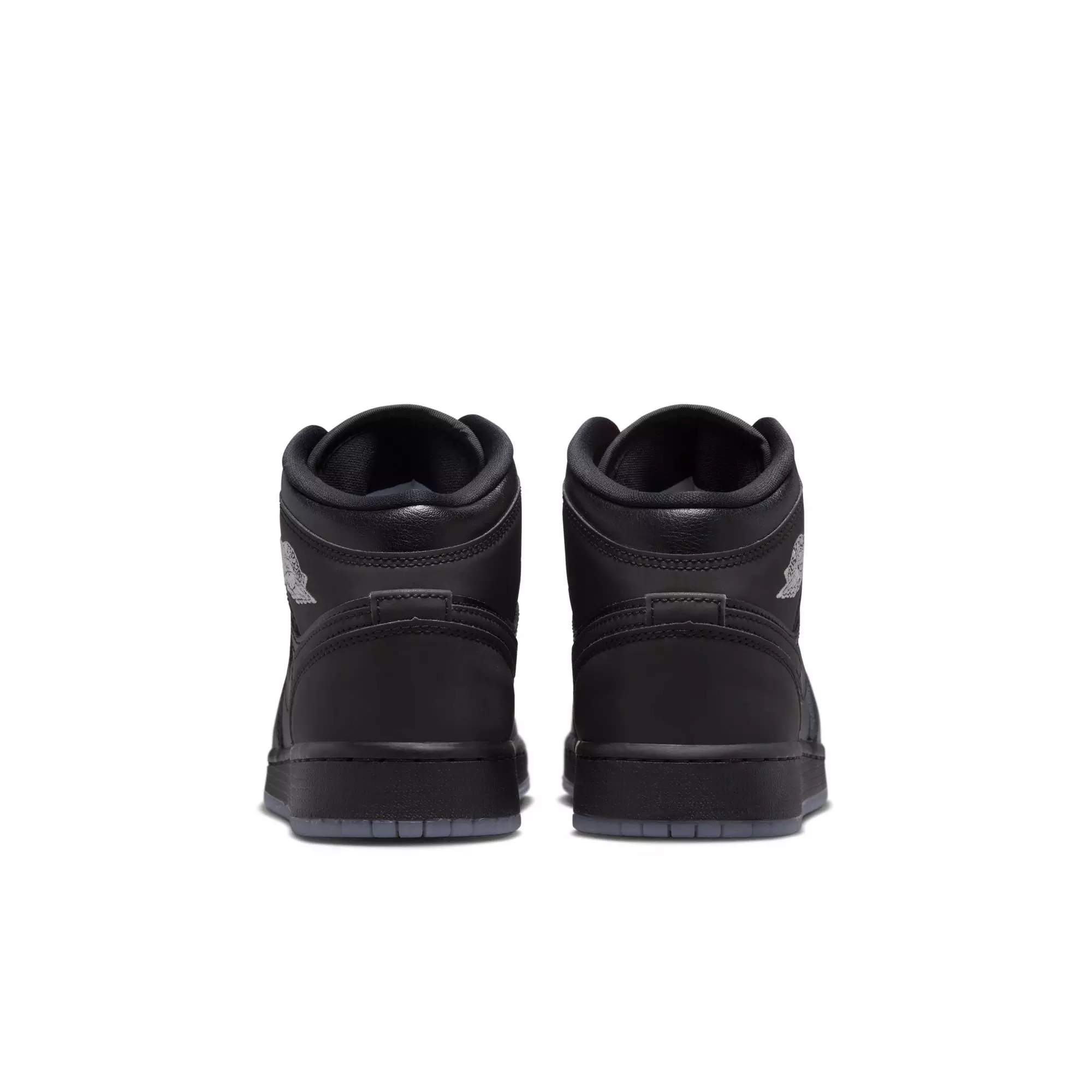 Jordan 1 Mid "Black/White/Wolf Grey" Grade School Boys' Shoe - BLACK/RED/WHITE