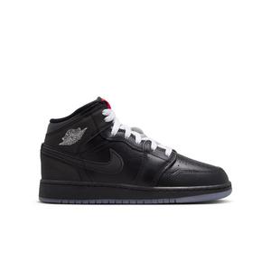 Jordan 1 Mid "Black/White/Wolf Grey" Grade School Boys' Shoe