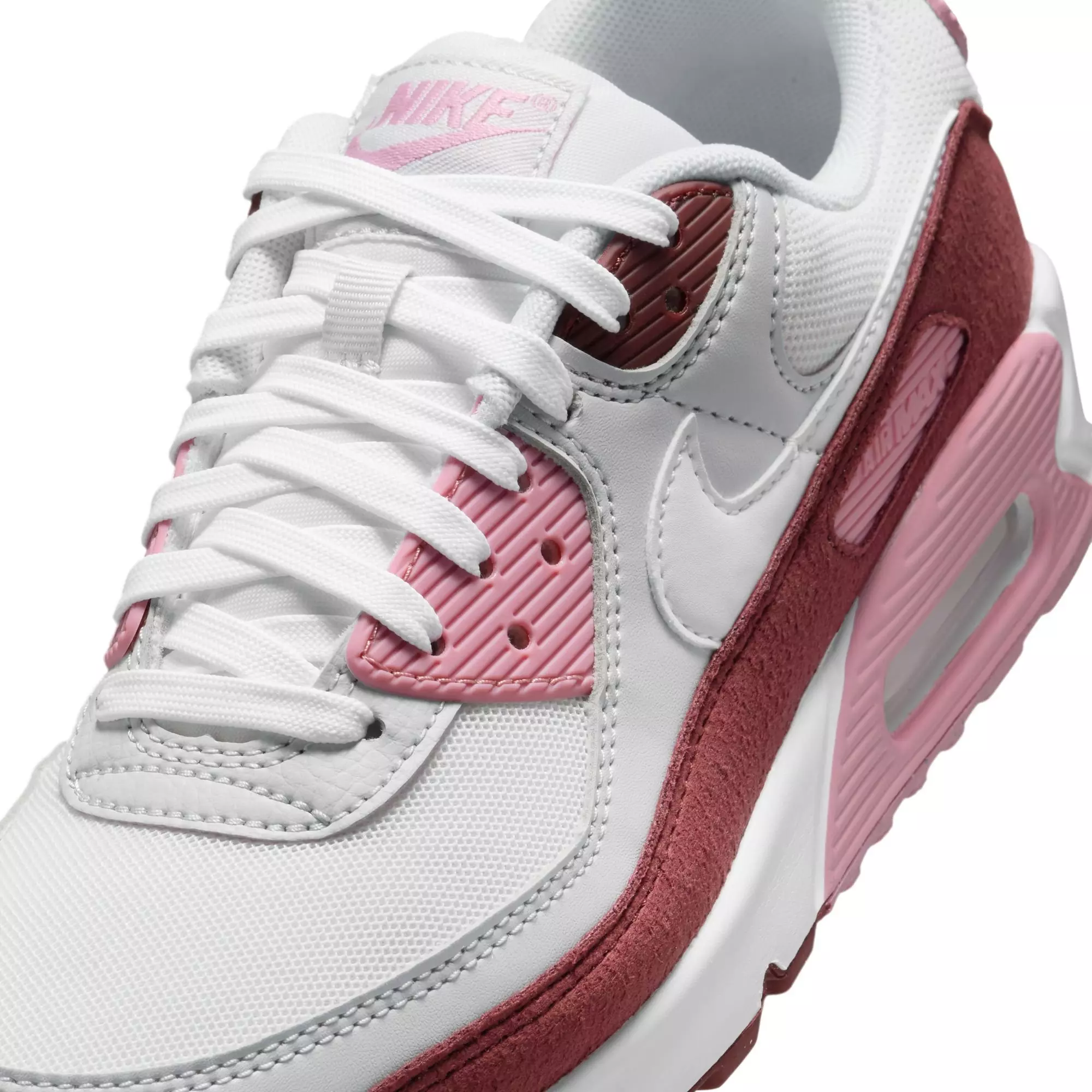 Nike Air Max 90 SE "Dark Team Red/White/Platinum Tint" Women's Shoe - RED/WHITE