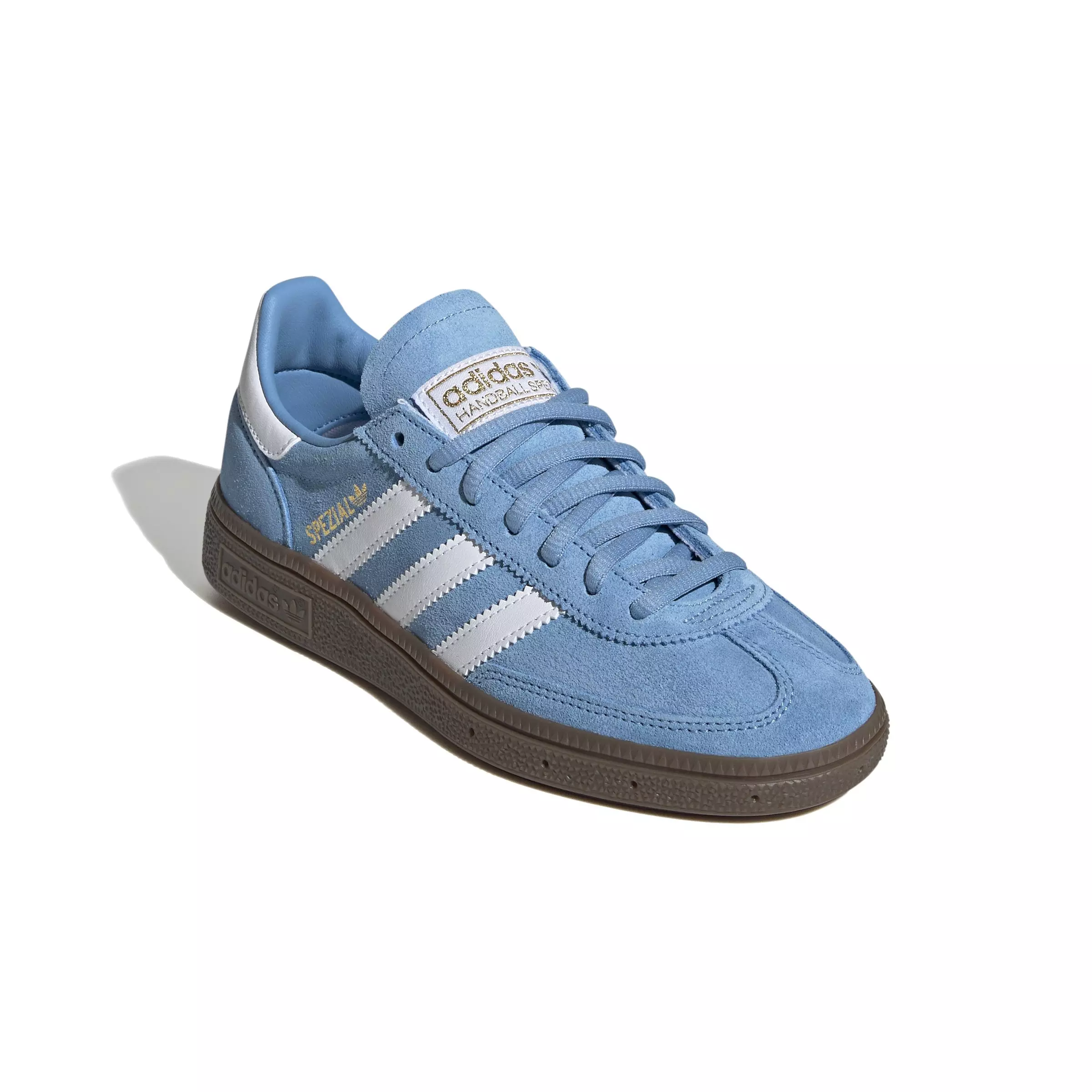 adidas Originals Handball Spezial "Light Blue/Ftwr White/Gum" Grade School Boys' Shoe - CAROLINA BLUE