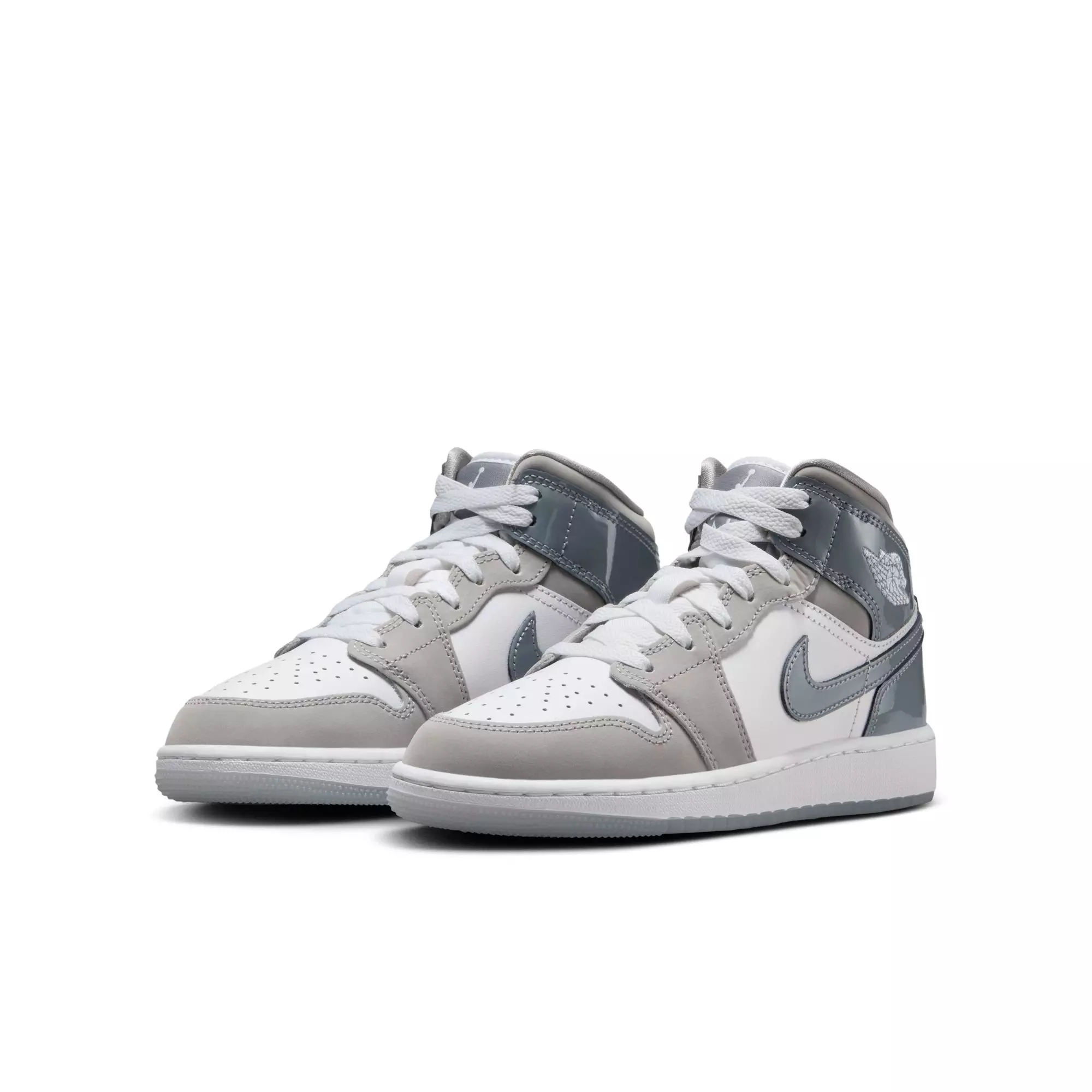 Jordan 1 Mid SE "White/Cool Grey/Medium Grey" Toddler Boys' Shoe - GREY/WHITE