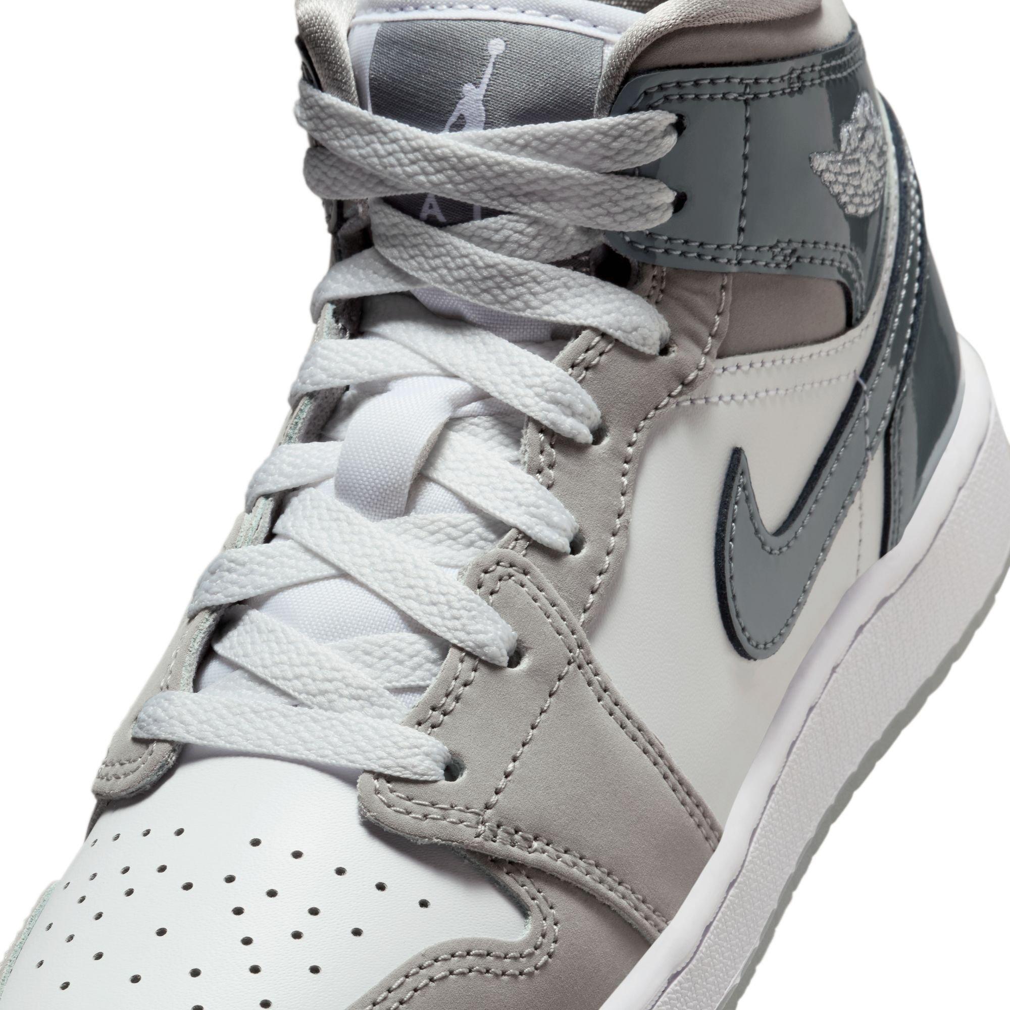 Jordan 1 Mid SE Toddler Boys' "White/Cool Grey/Medium Grey" Shoe