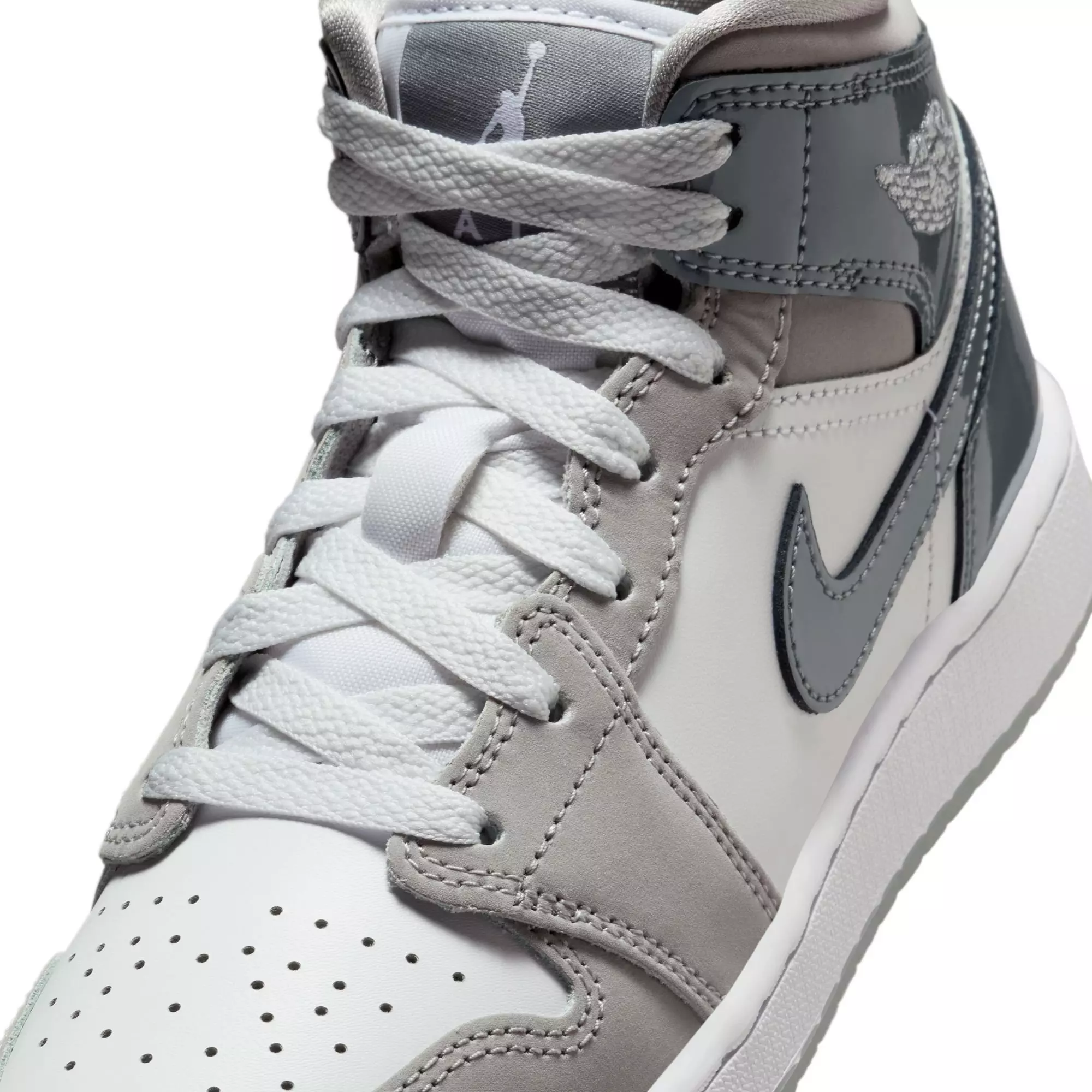 Jordan 1 Mid SE "White/Cool Grey/Medium Grey" Toddler Boys' Shoe - GREY/WHITE