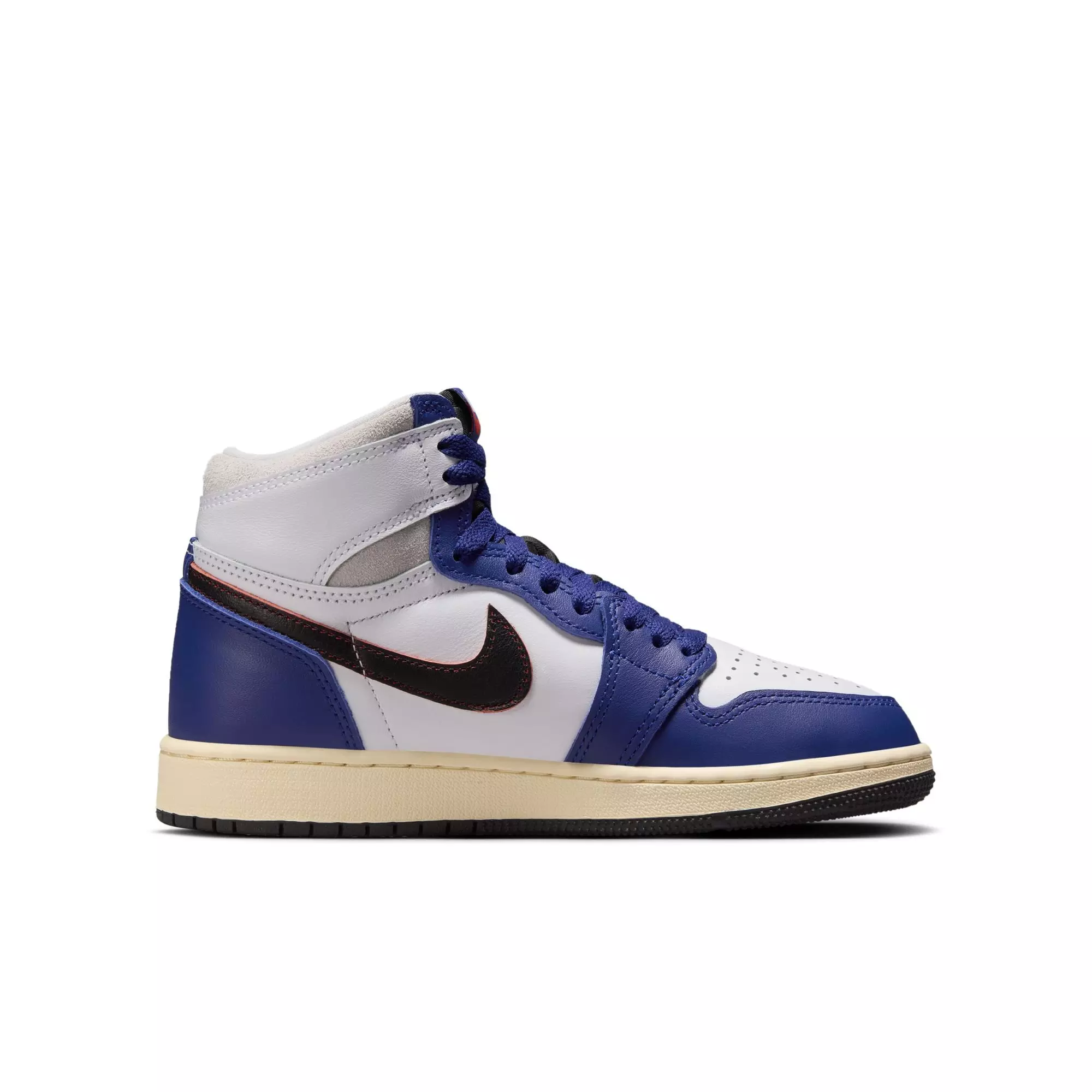Jordan 1 Retro High OG "Rare Air" Grade School Kids' Shoe - BLACK/NEUTRAL GREY/DEEP ROYAL BLUE