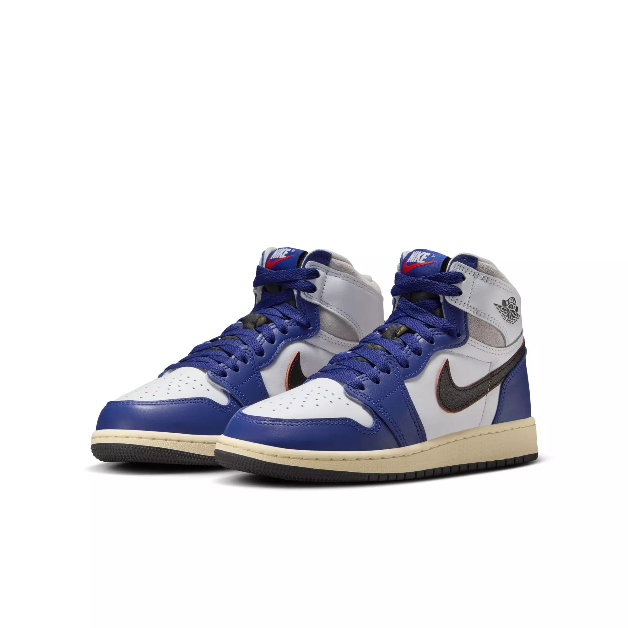 Jordan 1 Retro High OG "Rare Air" Grade School Kids' Shoe - BLACK/NEUTRAL GREY/DEEP ROYAL BLUE