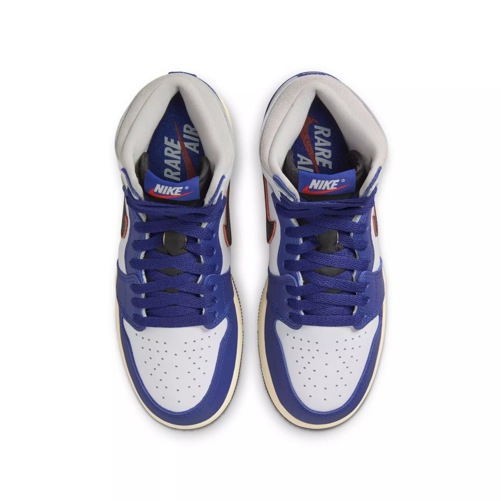 Jordan 1 Retro High OG "Rare Air" Grade School Kids' Shoe - BLACK/NEUTRAL GREY/DEEP ROYAL BLUE