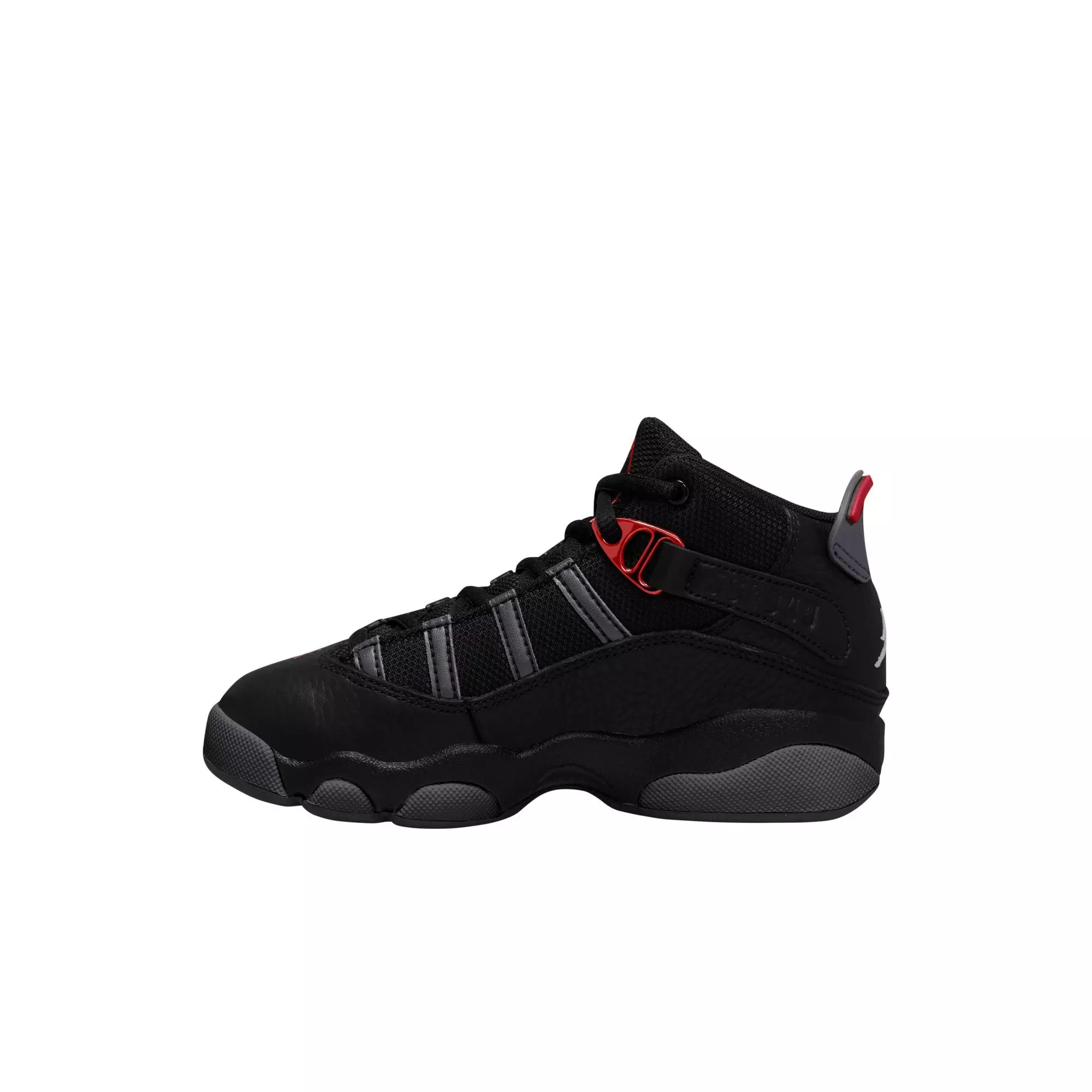 Jordan 6 Rings "Black/Fire Red/Anthracite" Preschool Boys' Shoe - BLACK/RED