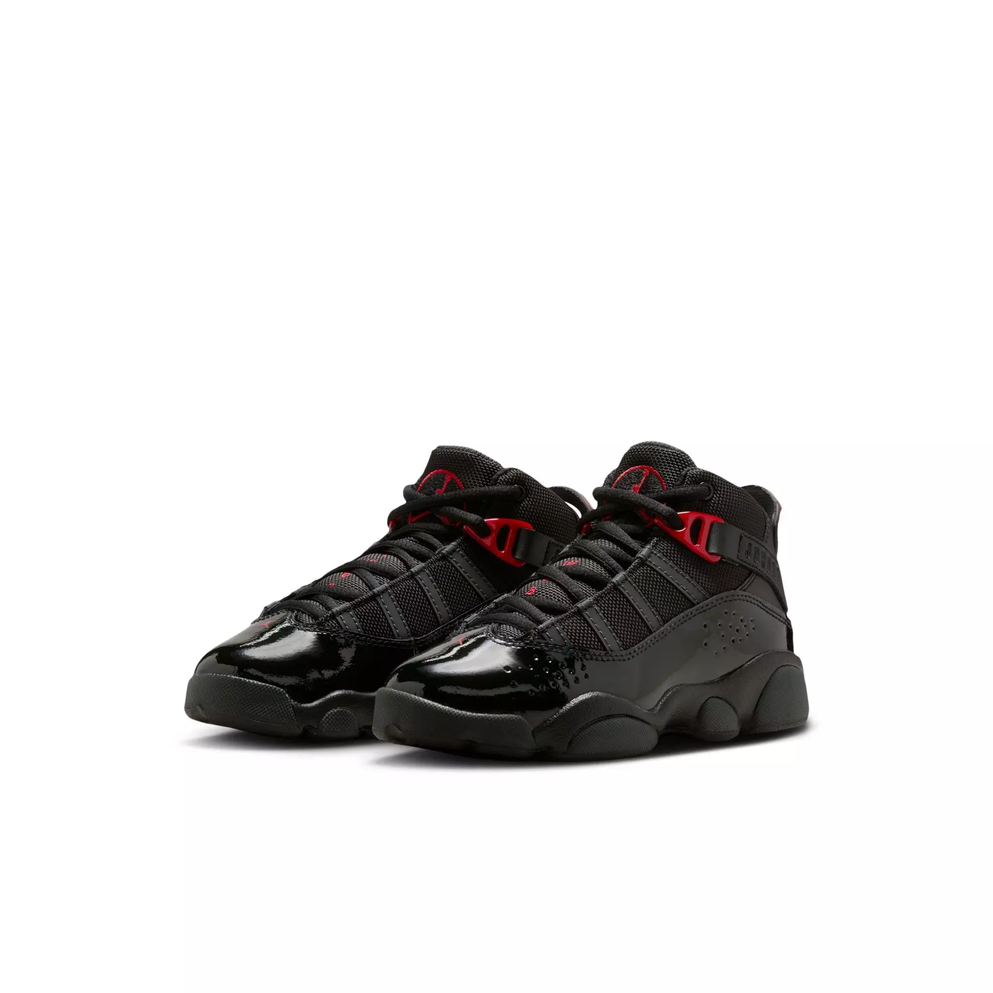 Jordan 6 Rings "Black/Fire Red/Anthracite" Preschool Boys' Shoe - BLACK/RED