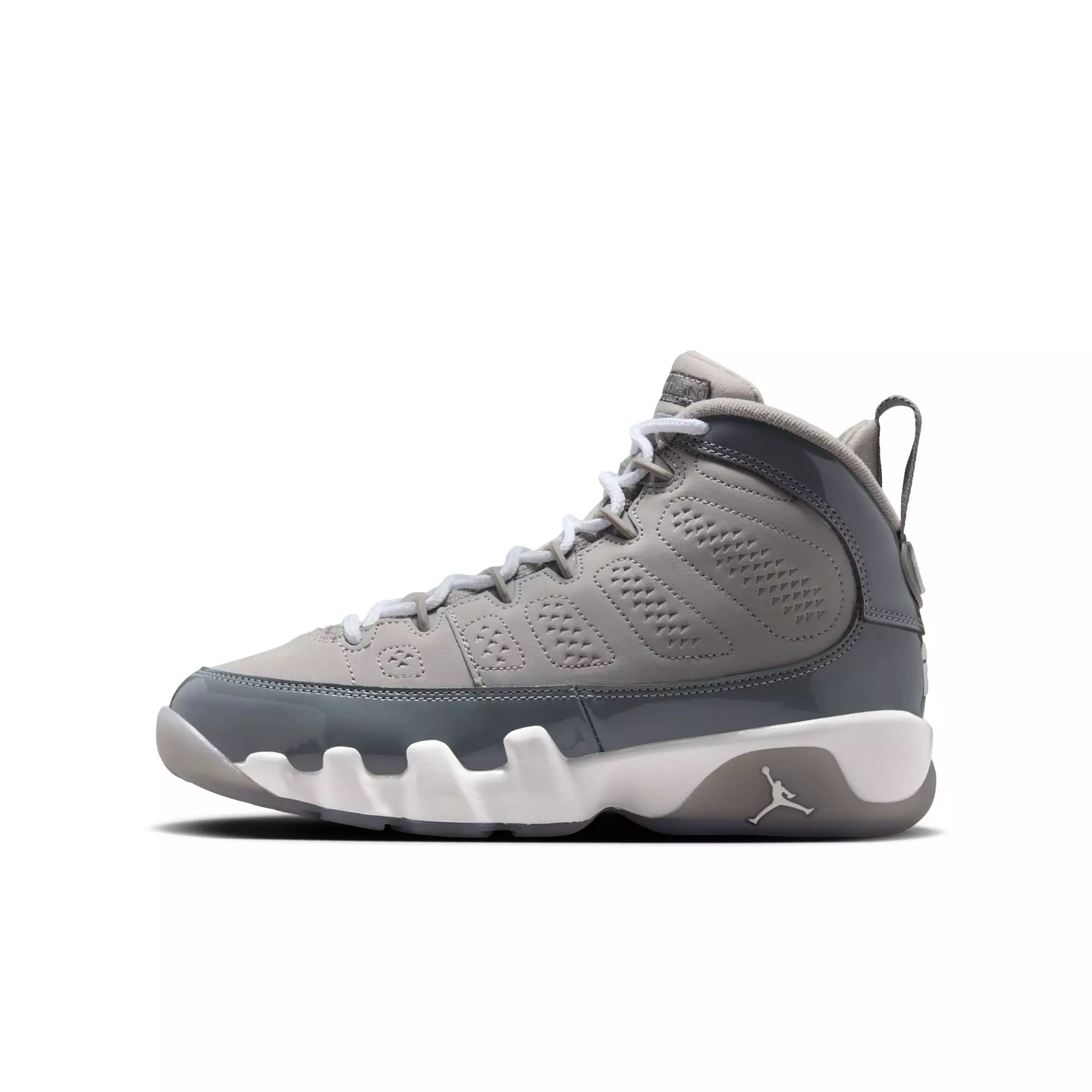 Jordan 9 Retro "Cool Grey" Grade School Kids' Shoe - COOL GREY/WHITE