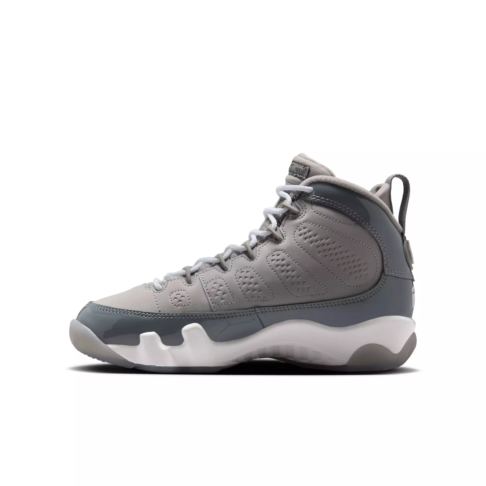 Jordan 9 Retro "Cool Grey" Grade School Kids' Shoe - COOL GREY/WHITE
