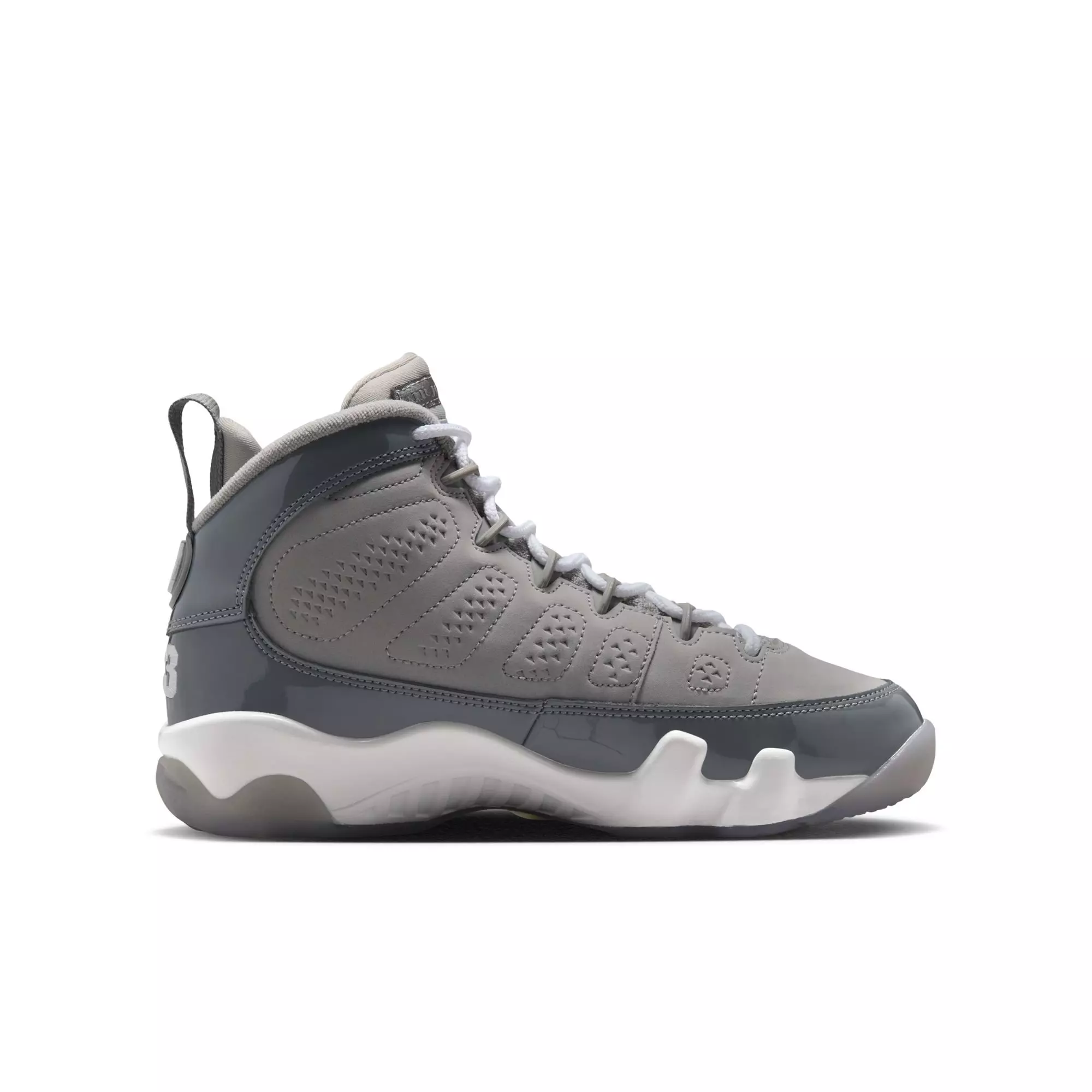 Jordan 9 Retro "Cool Grey" Grade School Kids' Shoe - COOL GREY/WHITE