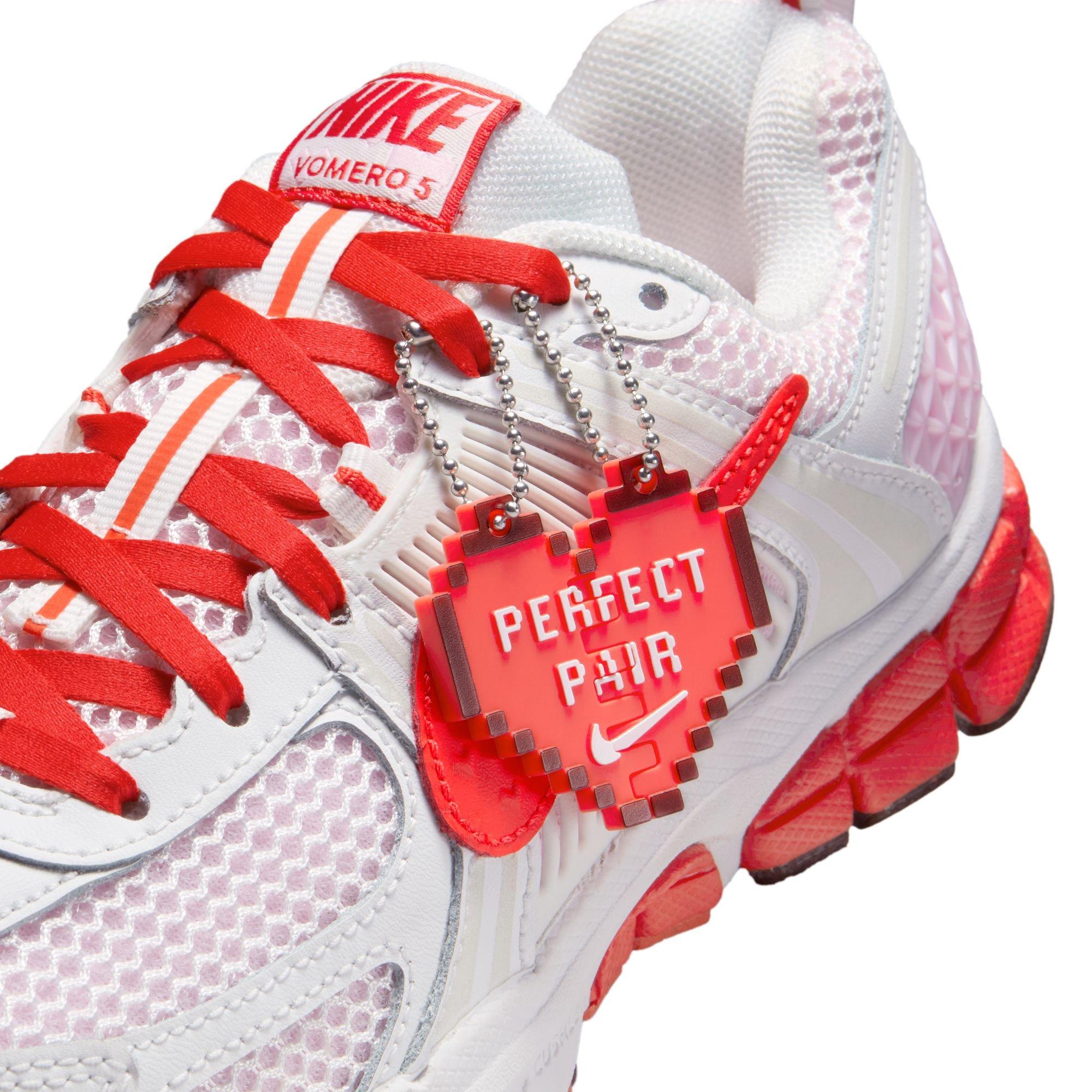Nike Vomero 5 "Valentine's Day" Grade School Girls' Shoe - SUMMIT WHITE/CRIMSON/PINK FOAM Thumbnail View 6