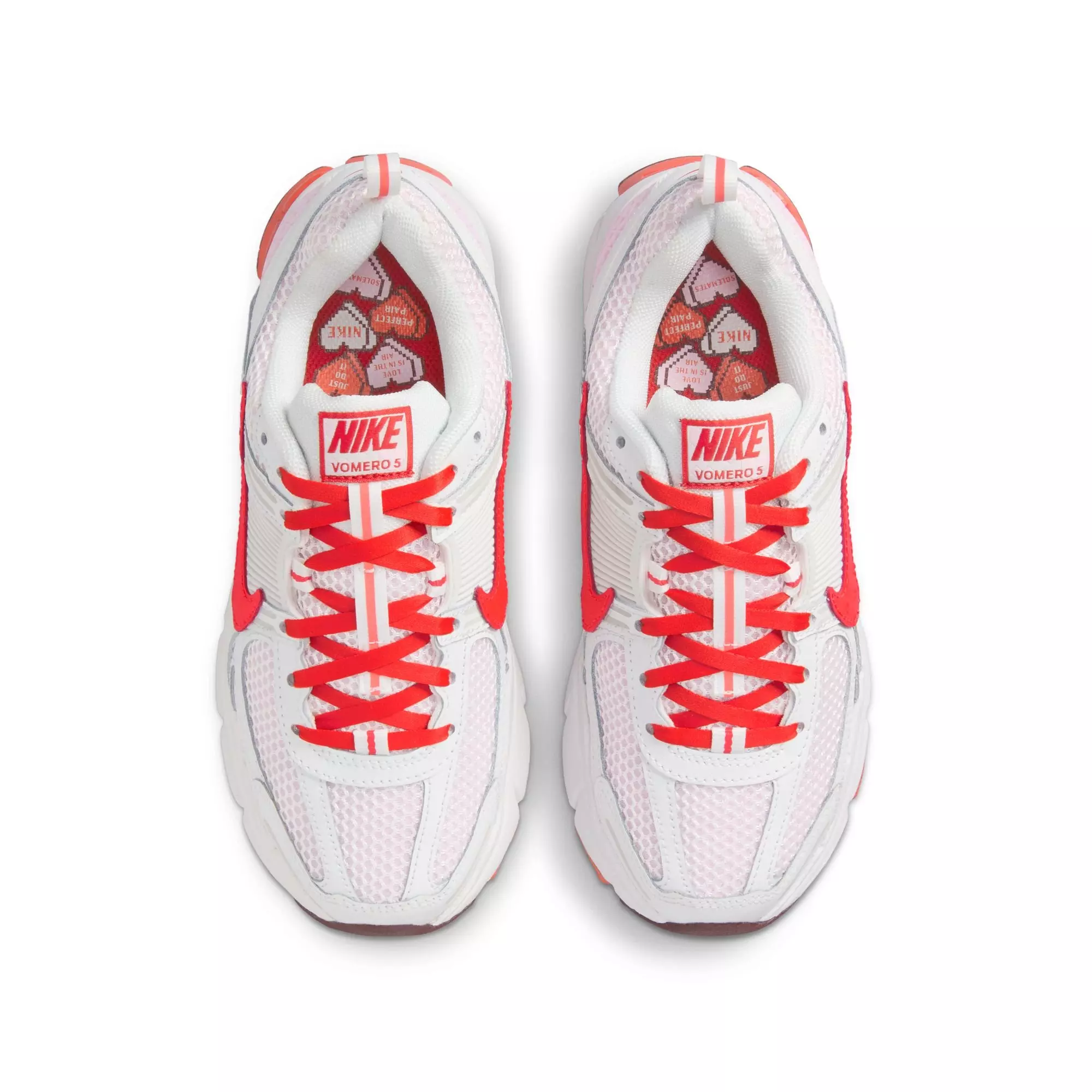 Nike Vomero 5 "Valentine's Day" Grade School Girls' Shoe - SUMMIT WHITE/CRIMSON/PINK FOAM