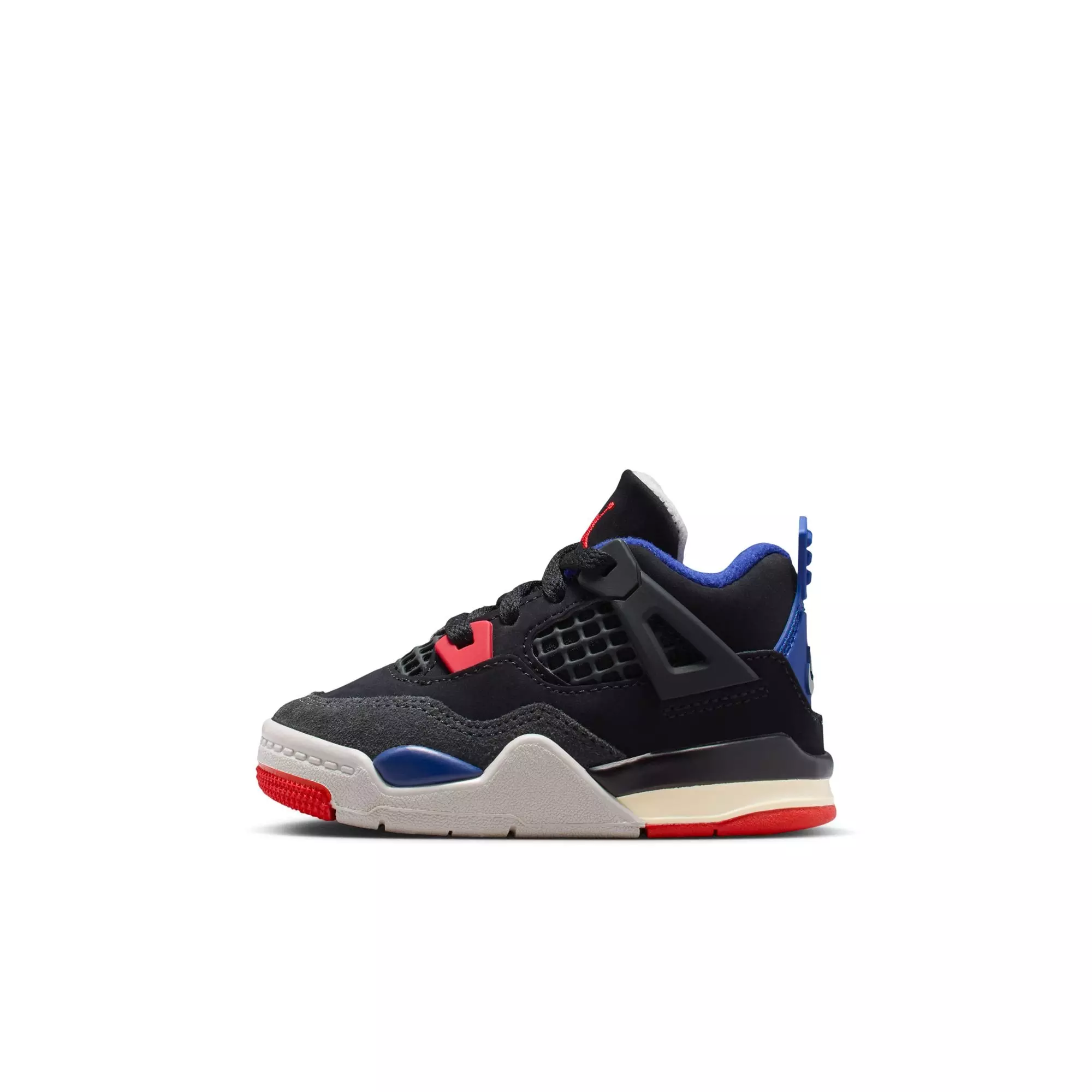 Jordan 4 Retro "Rare Air" Toddler Kids' Shoe - BLACK/FIRE RED/DEEP ROYAL BLUE