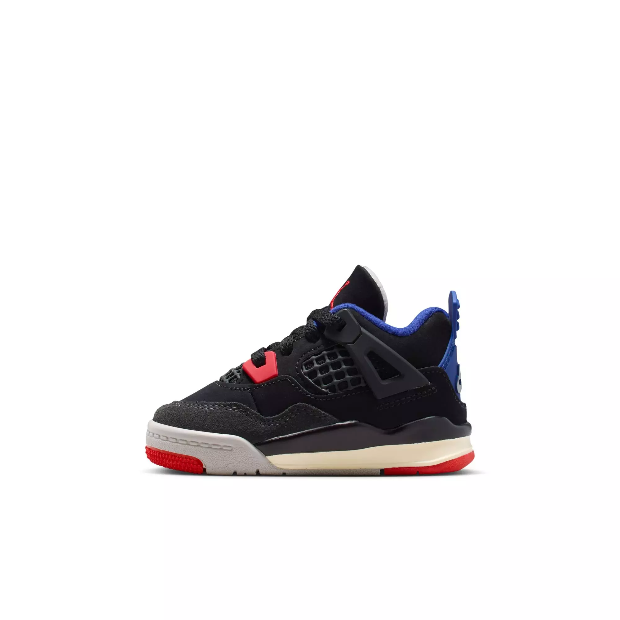 Jordan 4 Retro "Rare Air" Toddler Kids' Shoe - BLACK/FIRE RED/DEEP ROYAL BLUE
