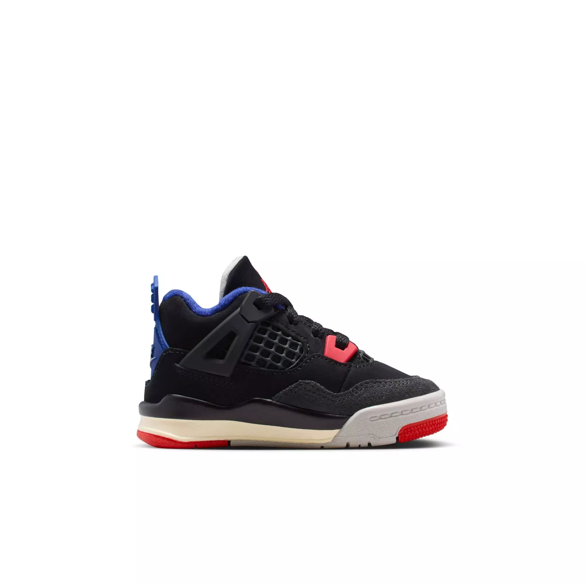 Jordan 4 Retro "Rare Air" Toddler Kids' Shoe - BLACK/FIRE RED/DEEP ROYAL BLUE