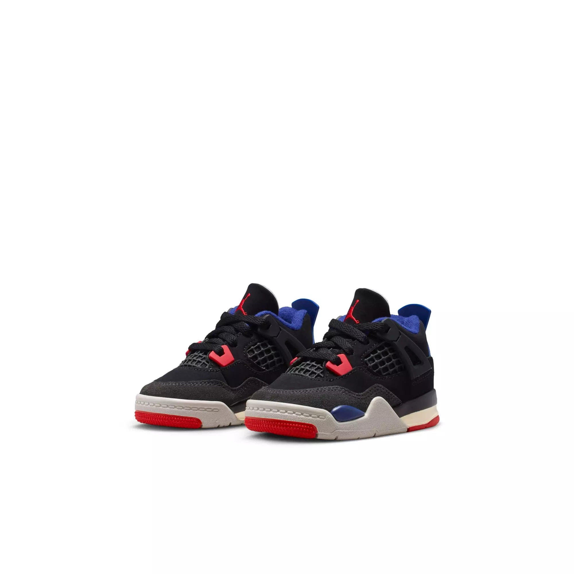 Jordan 4 Retro "Rare Air" Toddler Kids' Shoe - BLACK/FIRE RED/DEEP ROYAL BLUE
