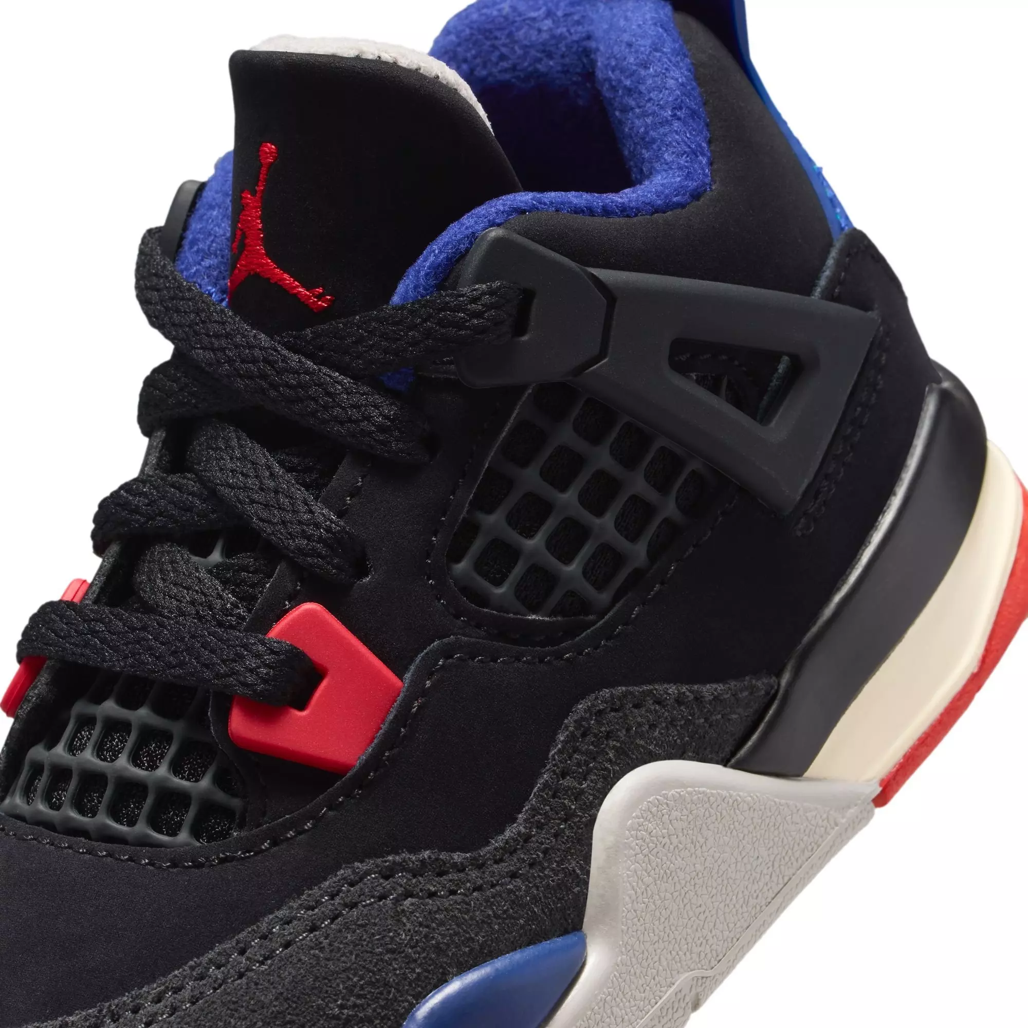 Jordan 4 Retro "Rare Air" Toddler Kids' Shoe - BLACK/FIRE RED/DEEP ROYAL BLUE