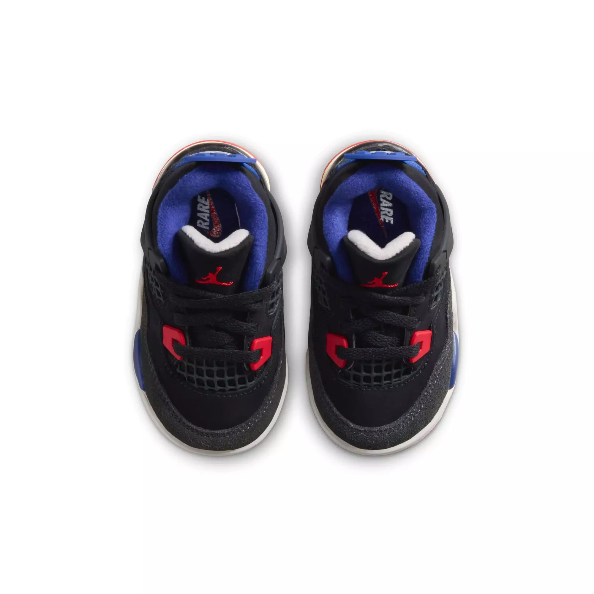Jordan 4 Retro "Rare Air" Toddler Kids' Shoe - BLACK/FIRE RED/DEEP ROYAL BLUE