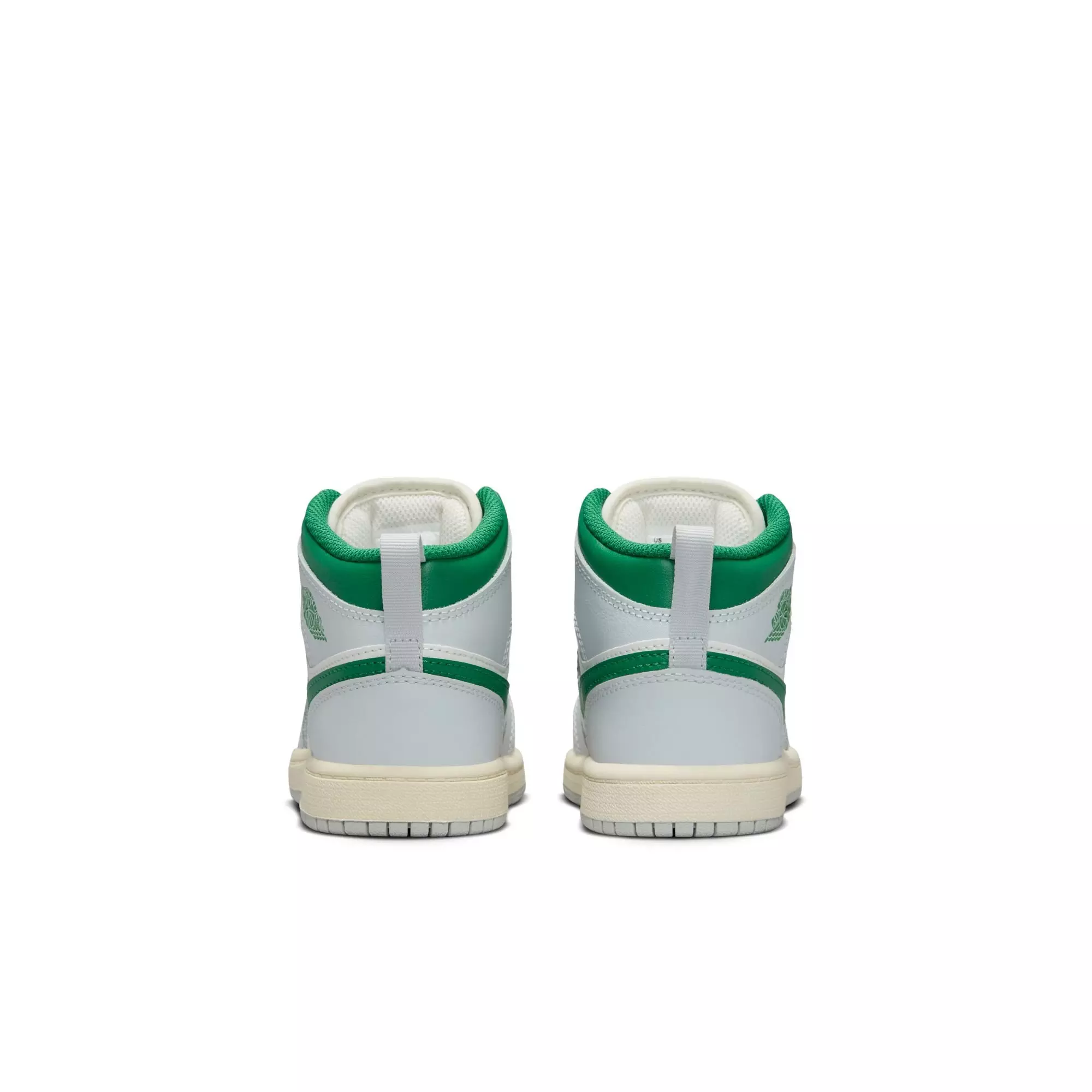 Jordan 1 Mid "Summit White/Pine Green/Pure Platinum" Preschool Boys' Shoe - GREY/WHITE/GREEN ABYSS