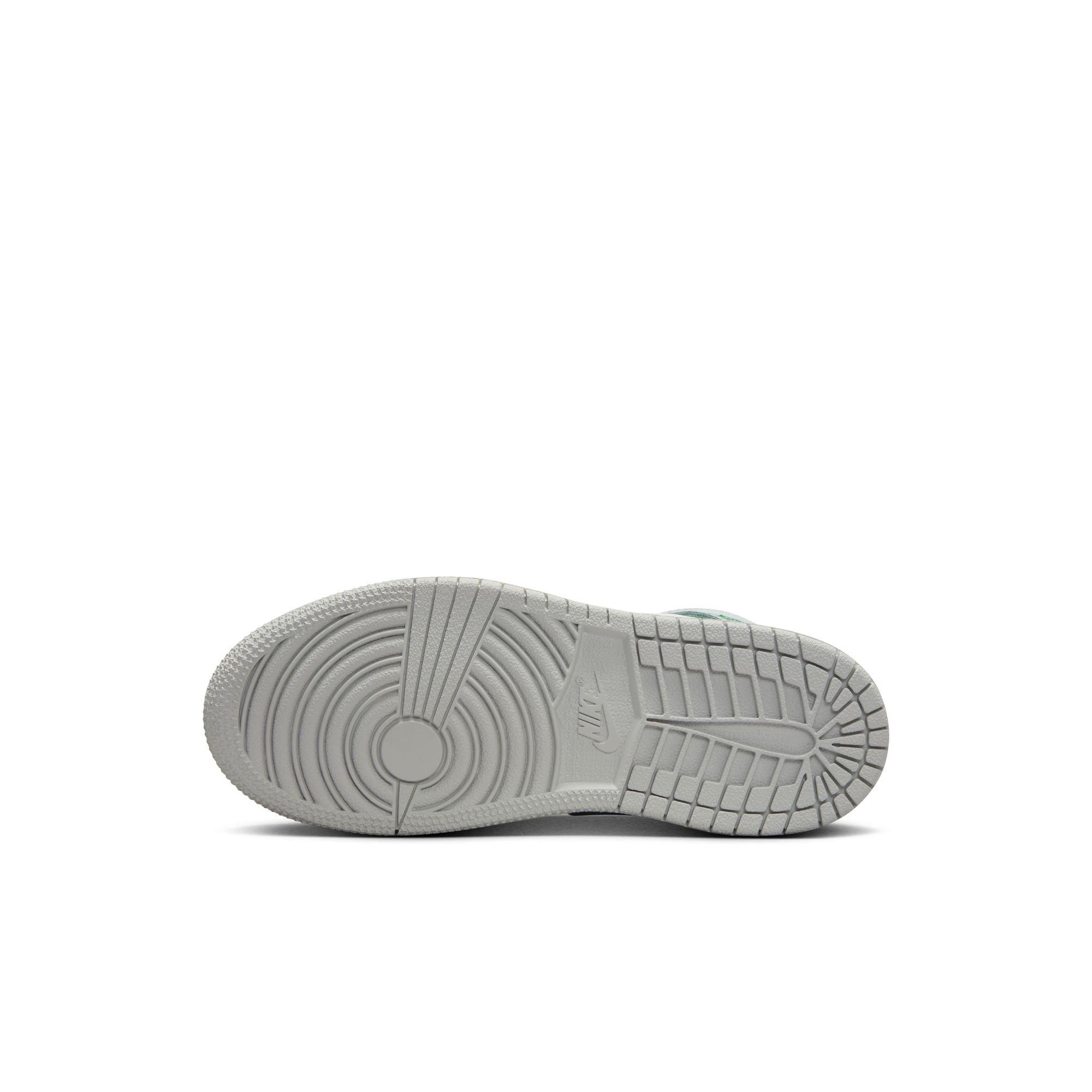 Jordan 1 Mid Preschool Boys' "Summit White/Pine Green/Pure Platinum" Shoe